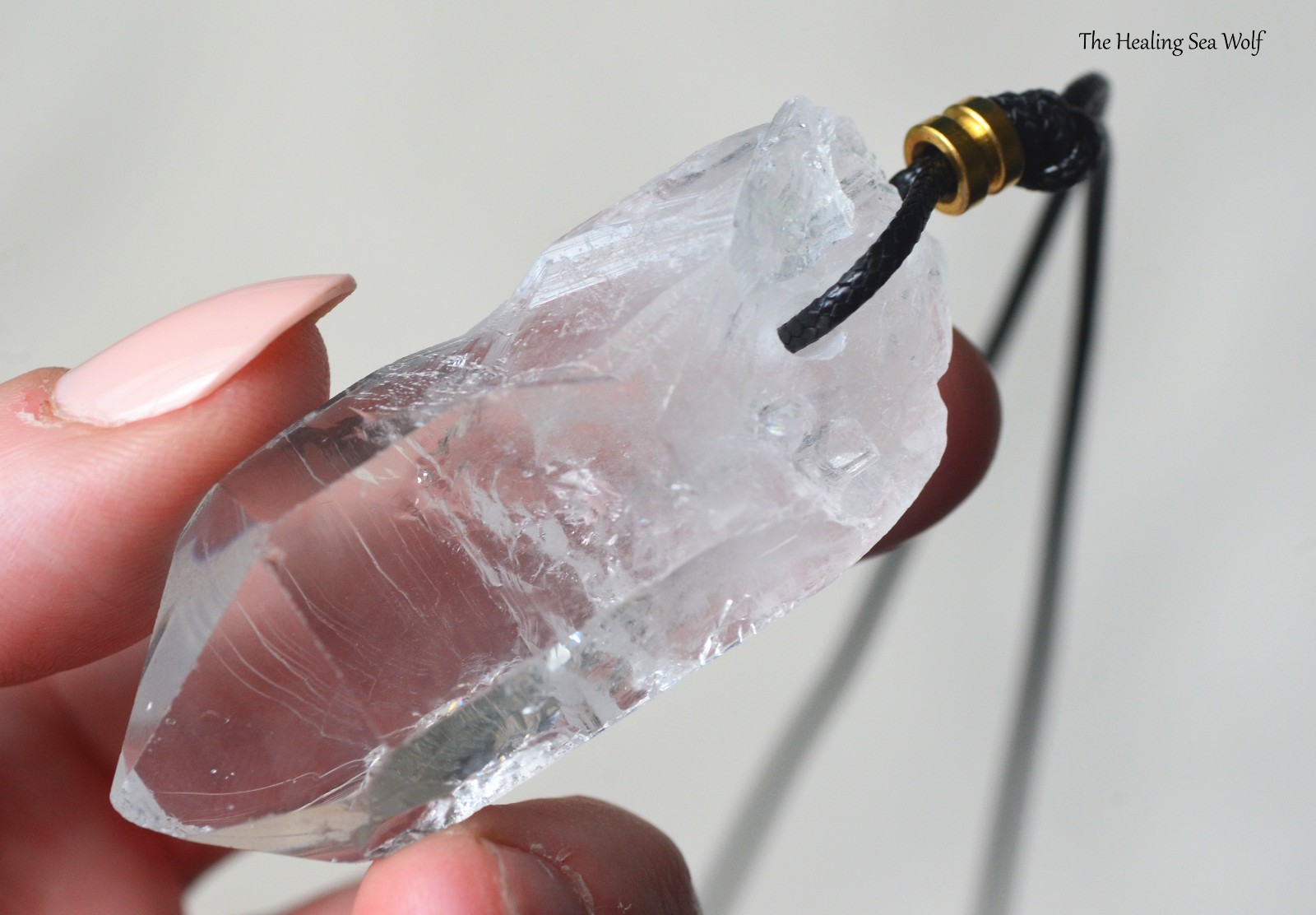 Diamantina Clear Quartz Necklace with Rare Curved Timelines • Manifestation Ally