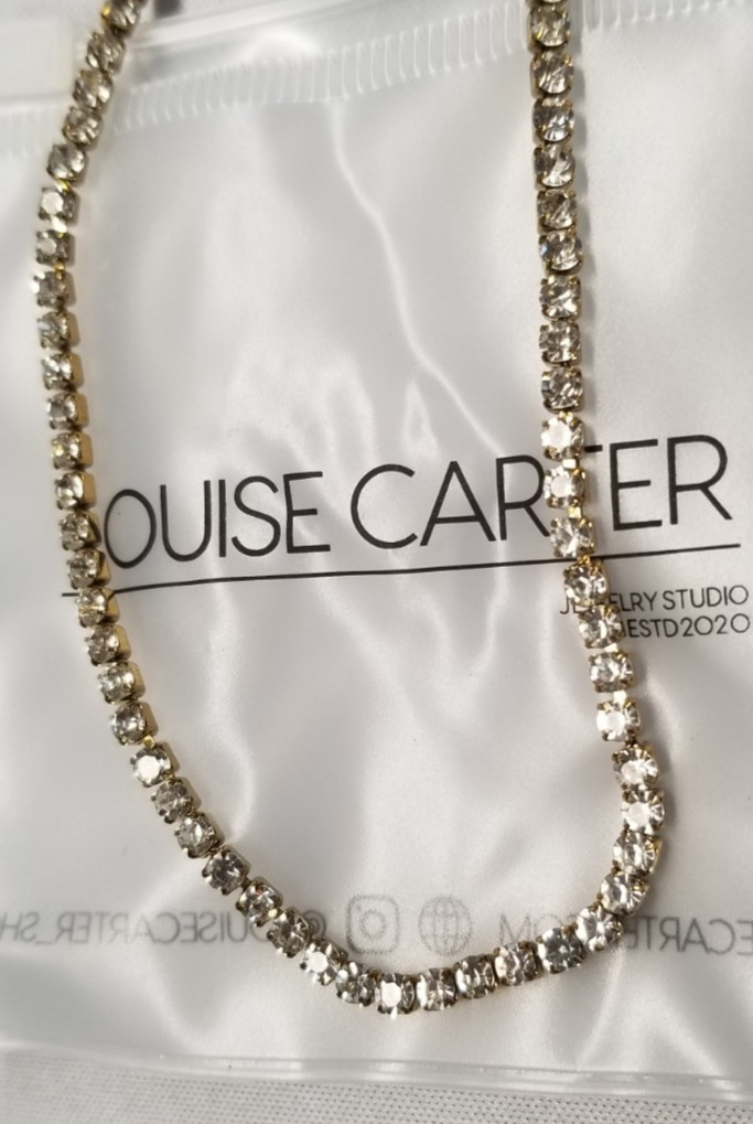 Louise Carter 18K Gold Plated Monaco Tennis Necklace 16″ + 2″