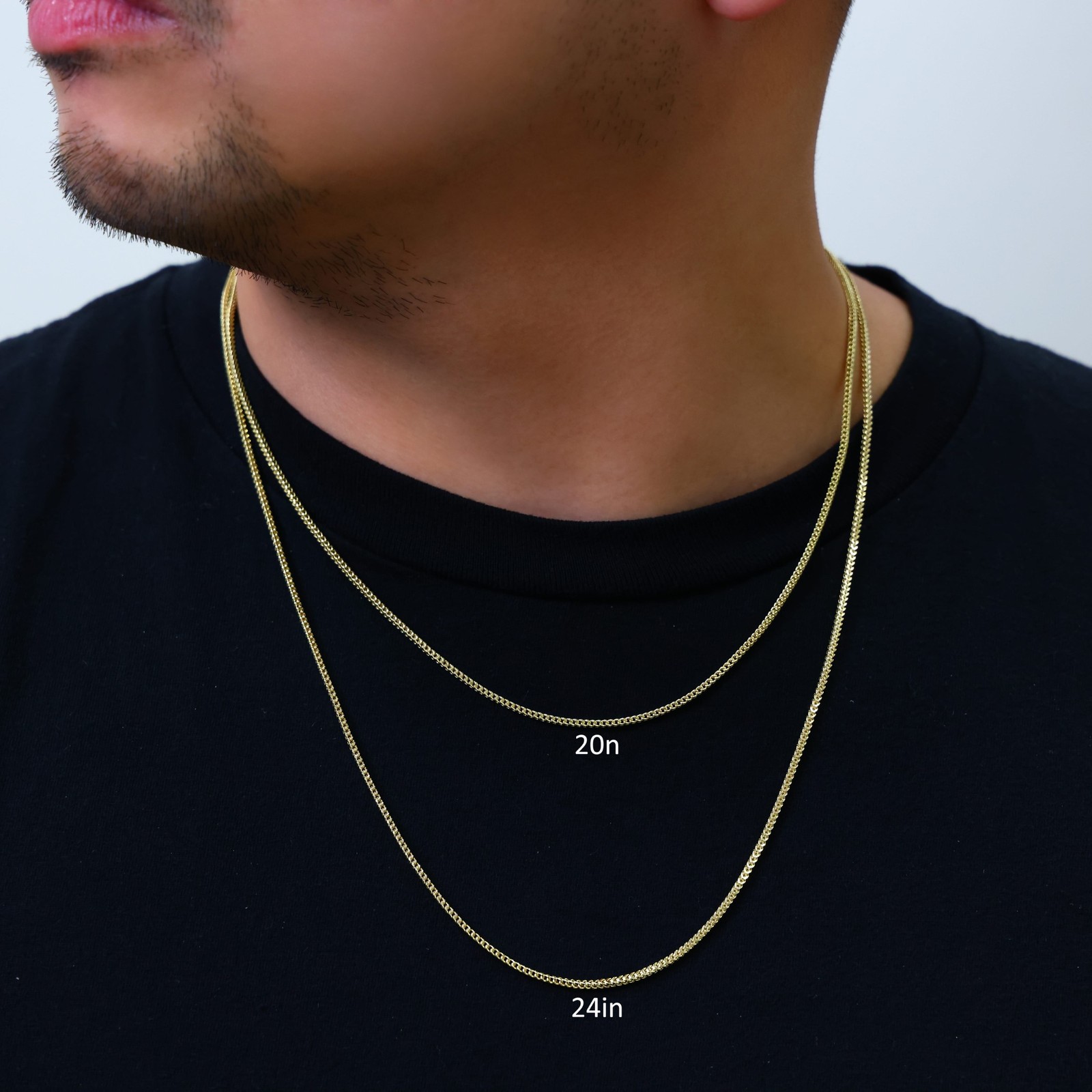 14K Yellow Gold 2mm Franco Box Wheat Foxtail Chain Necklace Mens Womens 16″- 24″