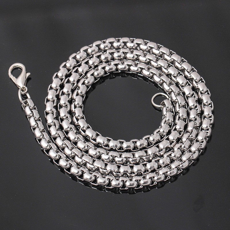USA Stock 4mm 18″ Stainless Steel Square Rolo Link Chain Box Chain Necklace