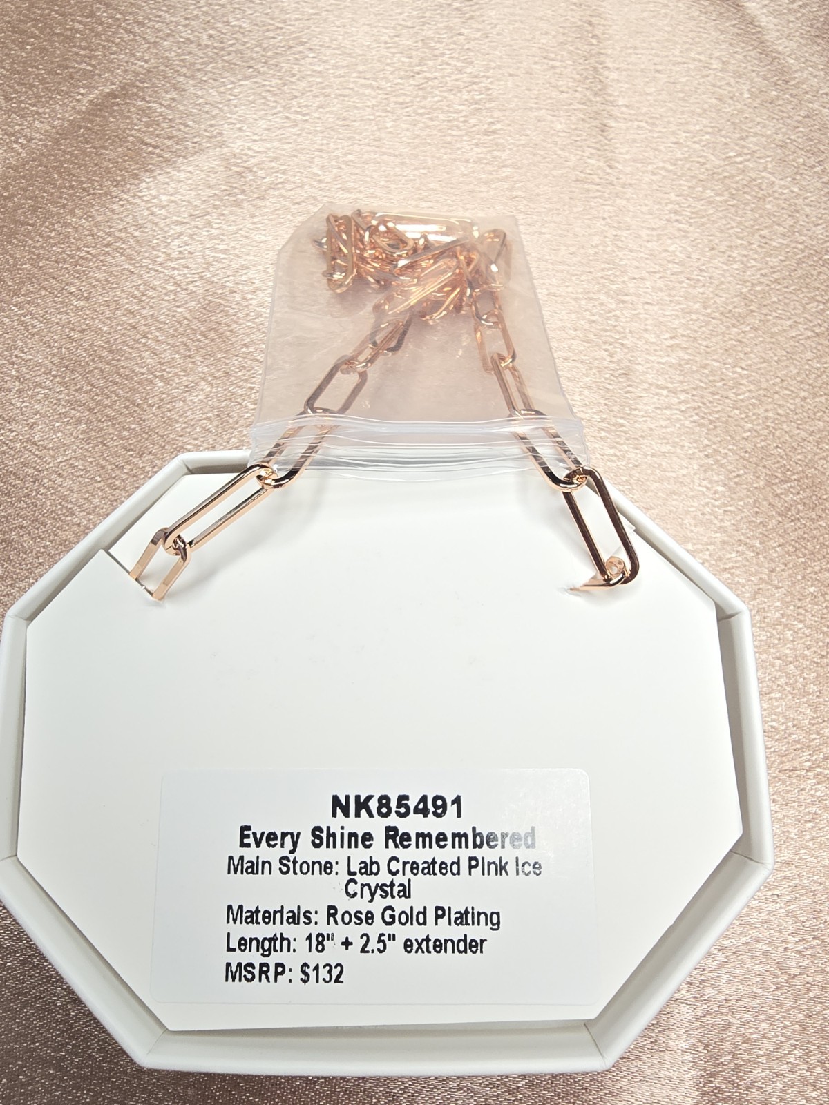 BP Every Shine Remembered Lab Created Pink Crystal Rose Gold NK85491 Necklace