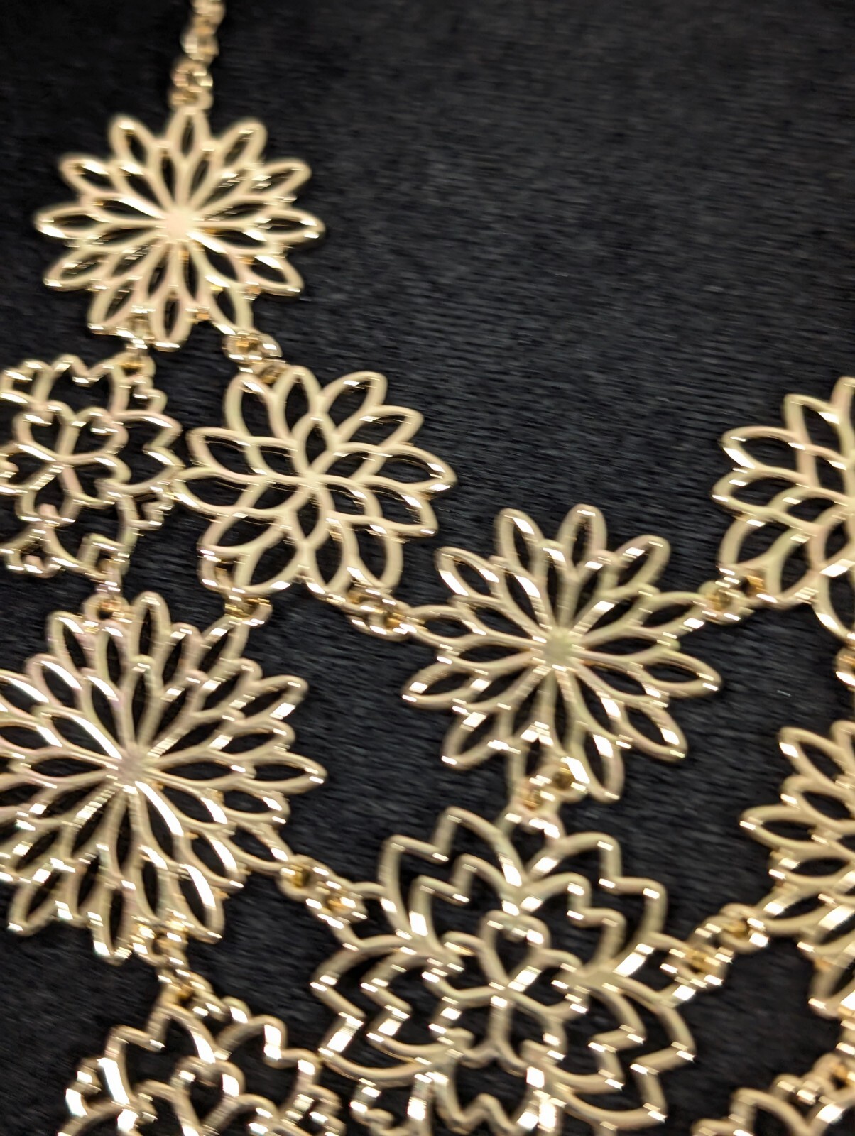 International Concepts INC Gold Tone Flower Medallion Statement Necklace Boho