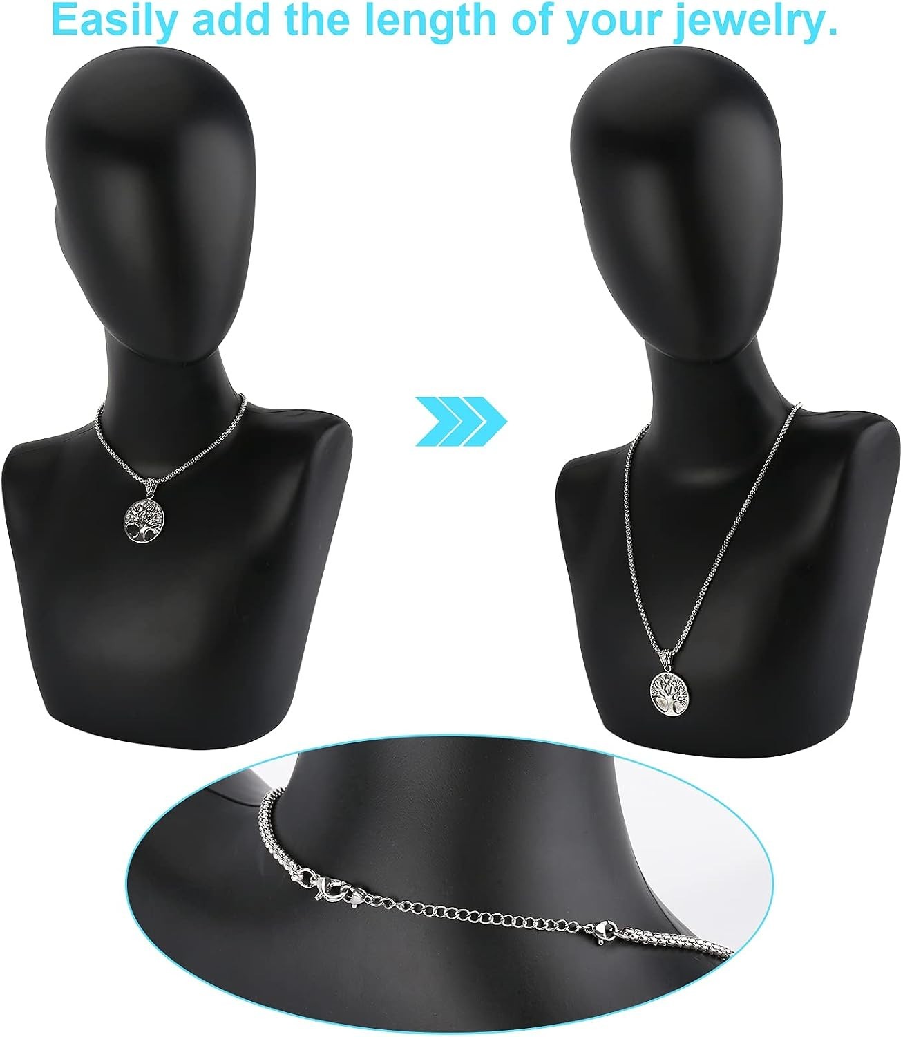 12 PCS Necklace Extenders – Stainless Steel Necklace Extension Chain for Jewelry