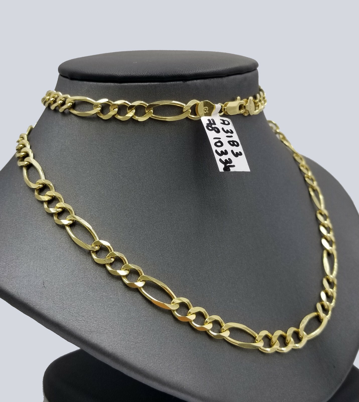 Solid 10k Yellow Gold Figaro Link Chain 7mm 22″ Heavy Necklace Men Women REAL