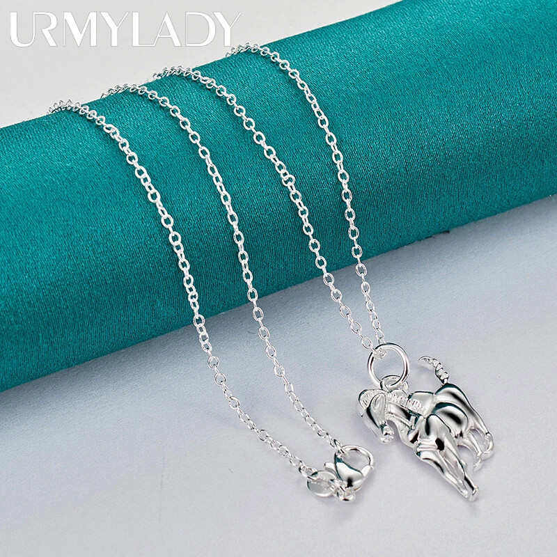 URMYLADY 925 Sterling Silver Smooth Horse 16-30 Inch Pendant Necklace Jewelry