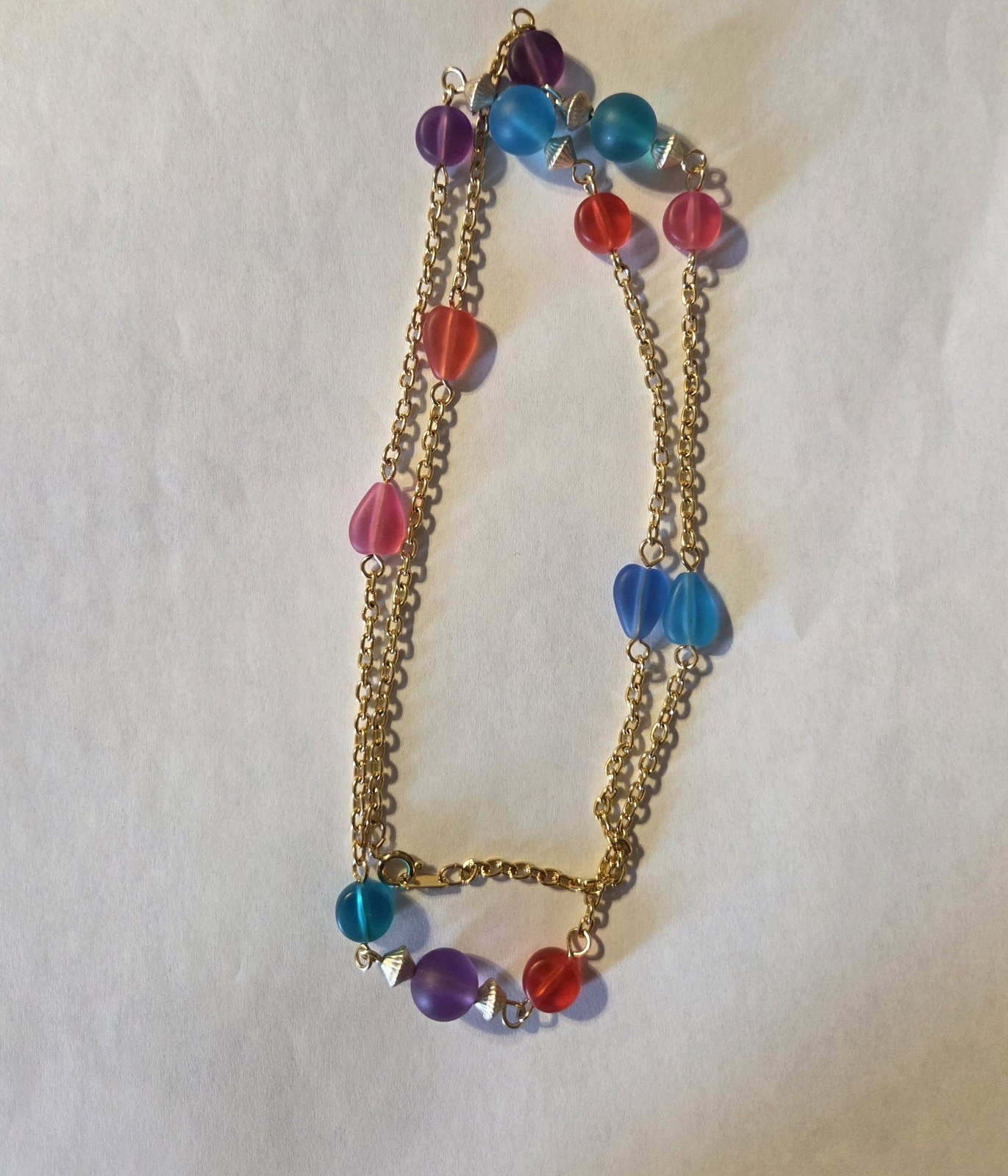 Gold-Tone Multi-Colored Beaded Necklace