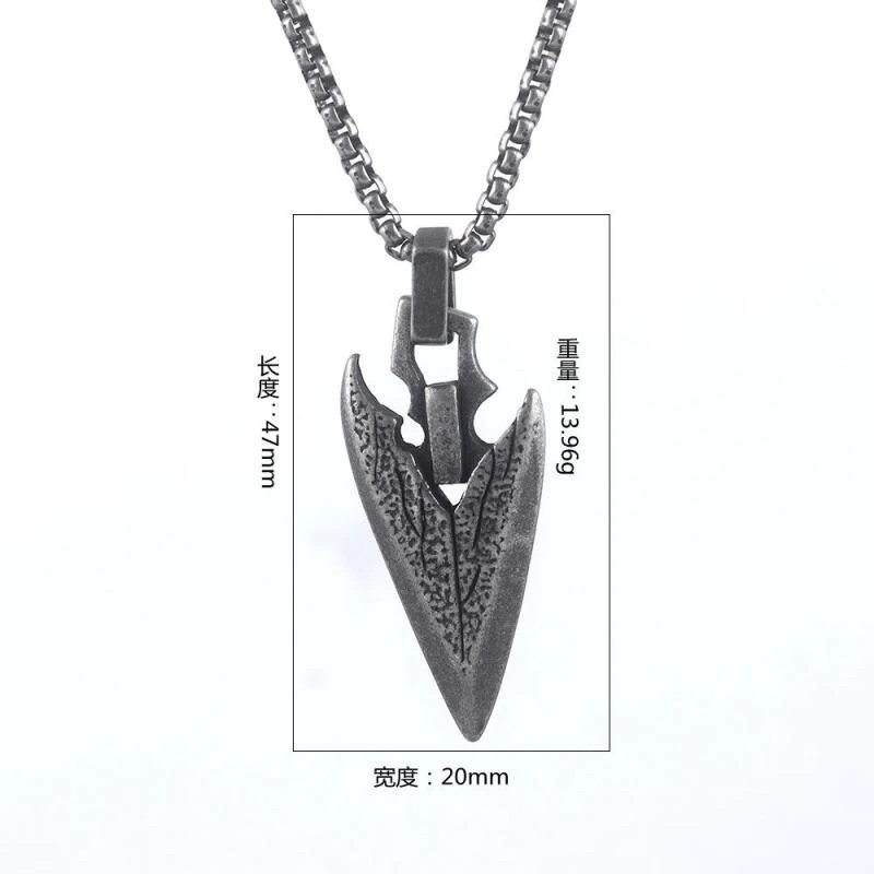 Men’s Fashion Jewelry Silver Celtic Viking Spear Head Pendant Necklace 101