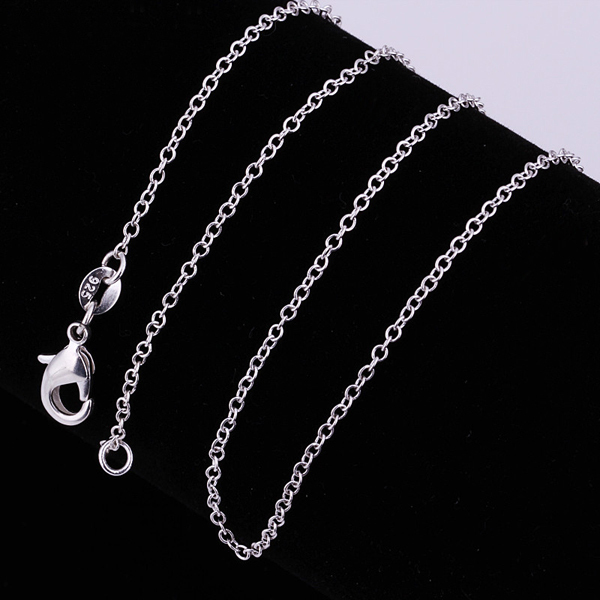 Wholesale 10pcs 925 Sterling Solid Silver Plated 1mm “O” Chain Necklace 18″