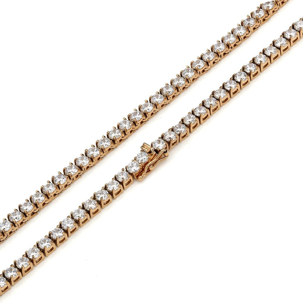 4MM/6MM Stainless Steel Cubic-zirconia Tennis Necklace
