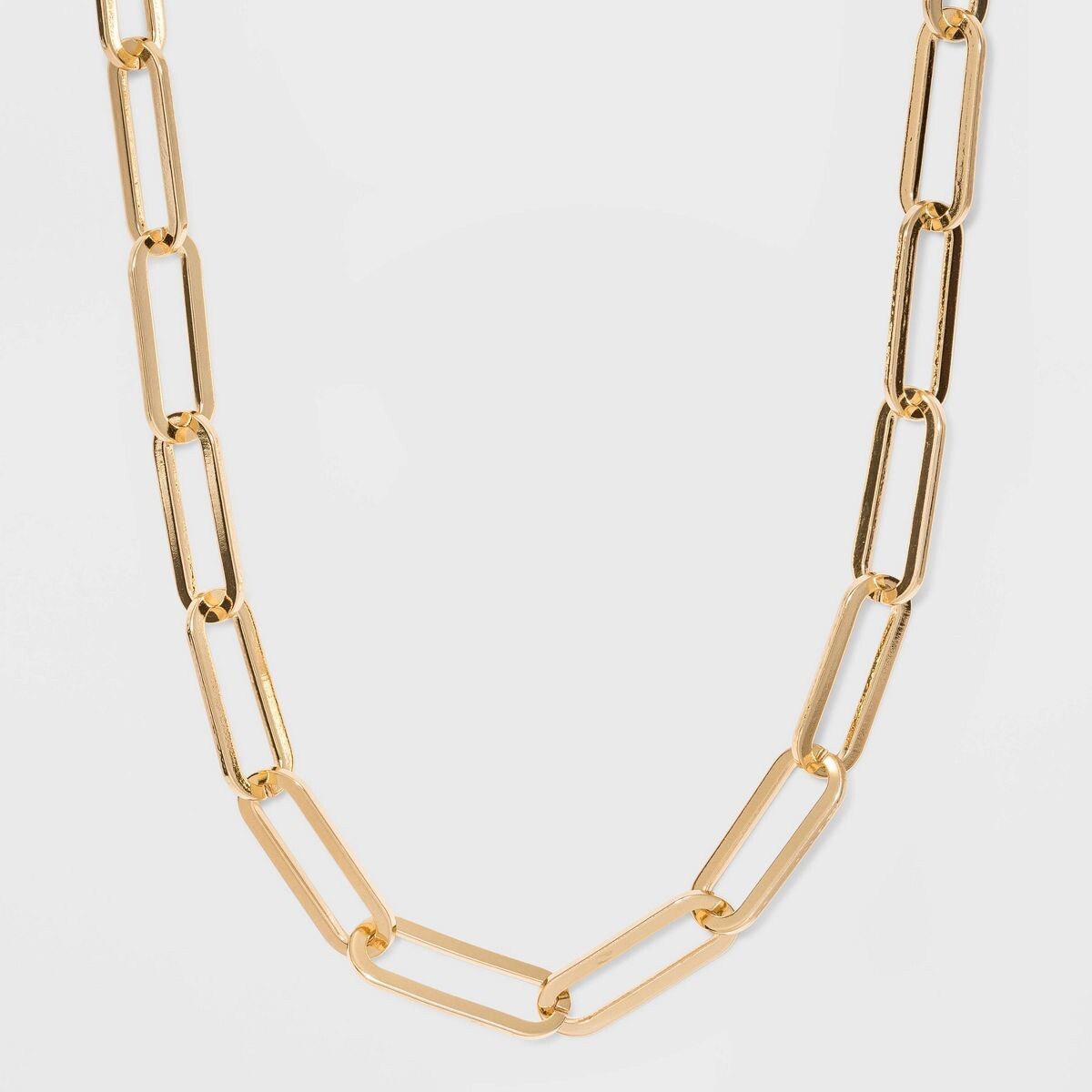 SUGARFIX BaubleBar Nickel Free Paperclip Chain Link Necklace NWT Gold ~20”L