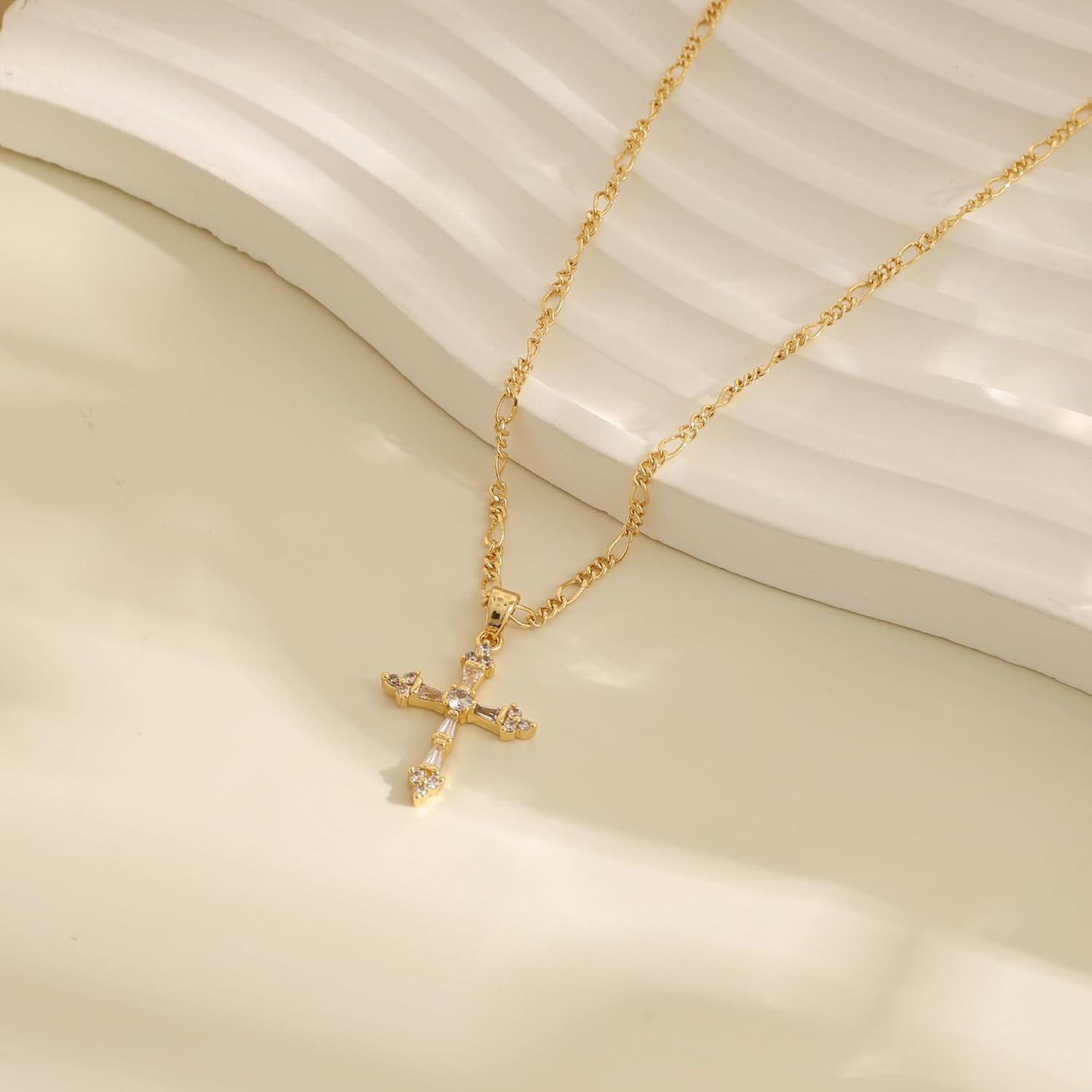 Cross Necklace for Women,14K Gold Plated Cross Pendant Necklace Jewelry | Dainty