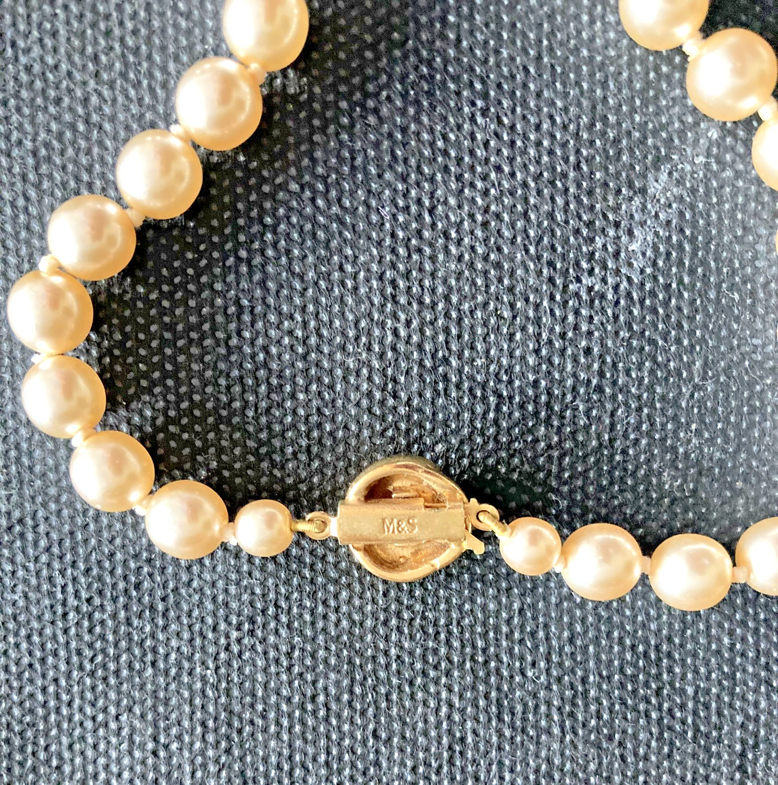 Marks & Spencer Pearl Necklace – Gold Clasp – Classic Style
