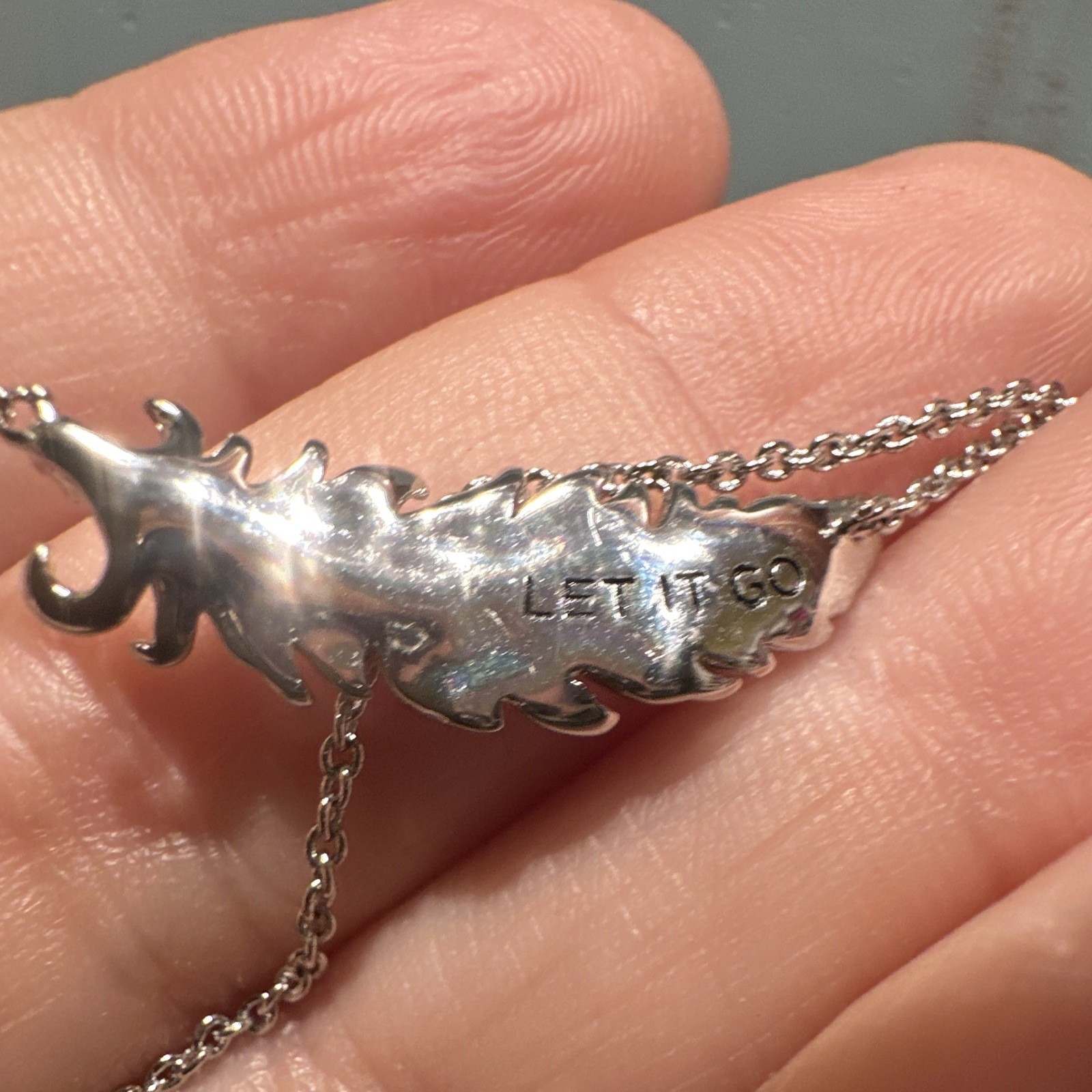 Origami Owl Silver “Let It Go” Feather Empowerment Necklace NEW