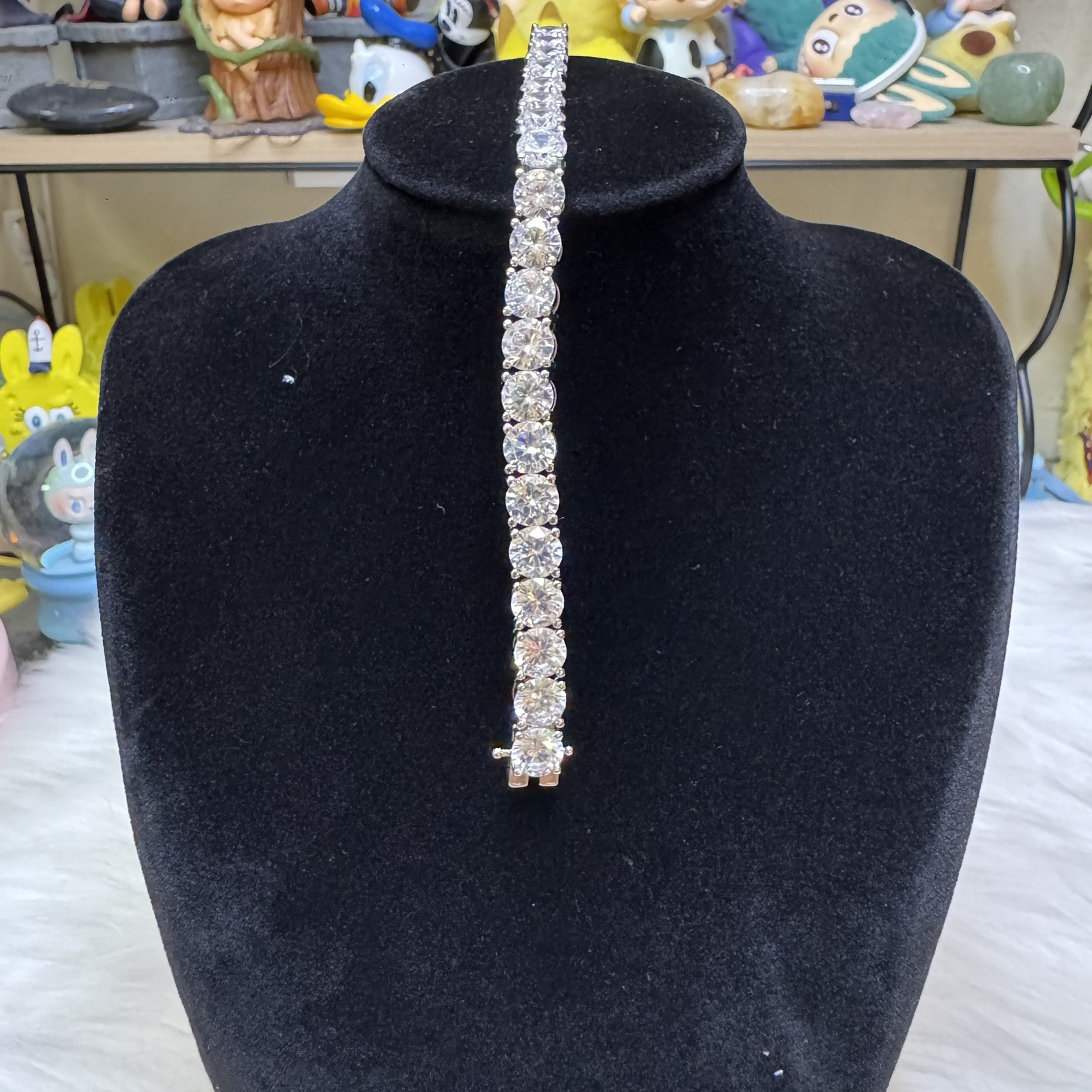Tennis Bracelet Moissanite 14K White Gold Filled, 7inch, 6.2mm