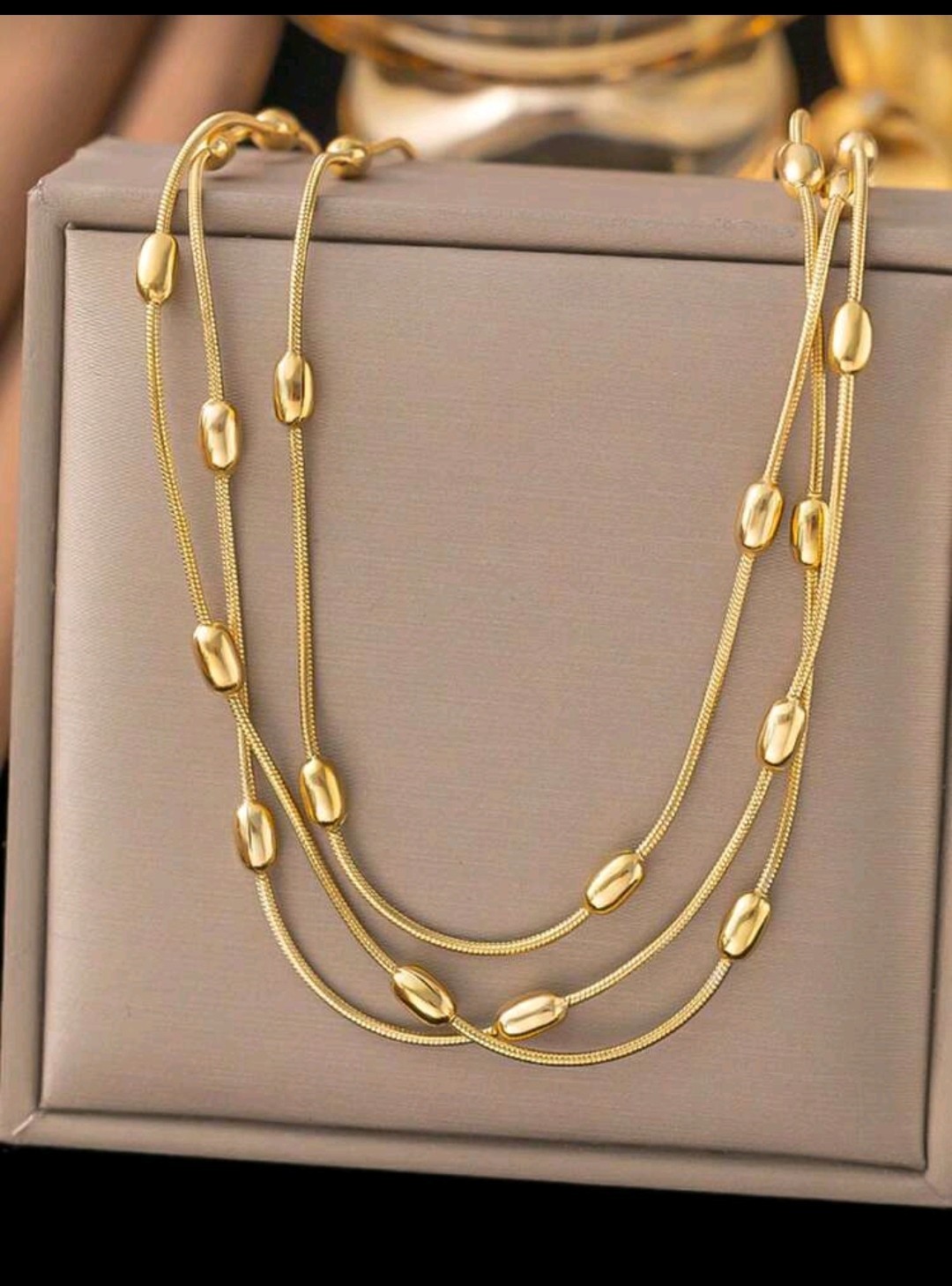 Gold plated Multi Layered Chain Necklace Chocker High Quality Fashion