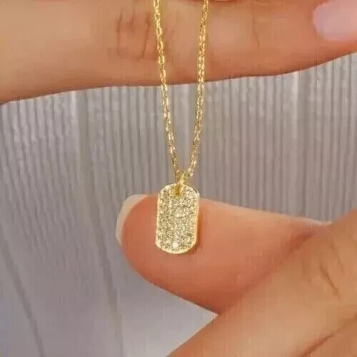 Round Cut Simulated Diamond Unisex Stunning Pendant In 14K Yellow Gold Plated