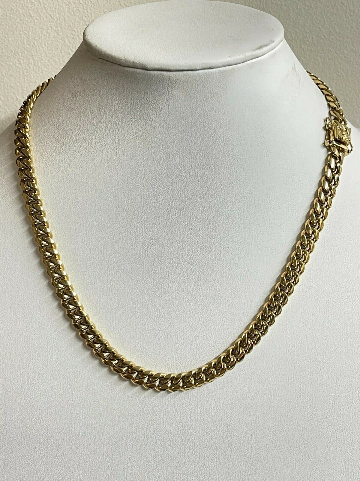 Miami Cuban CHOKER Chain 14k Gold Plated Stainless Steel Mens Boys Necklace 18″