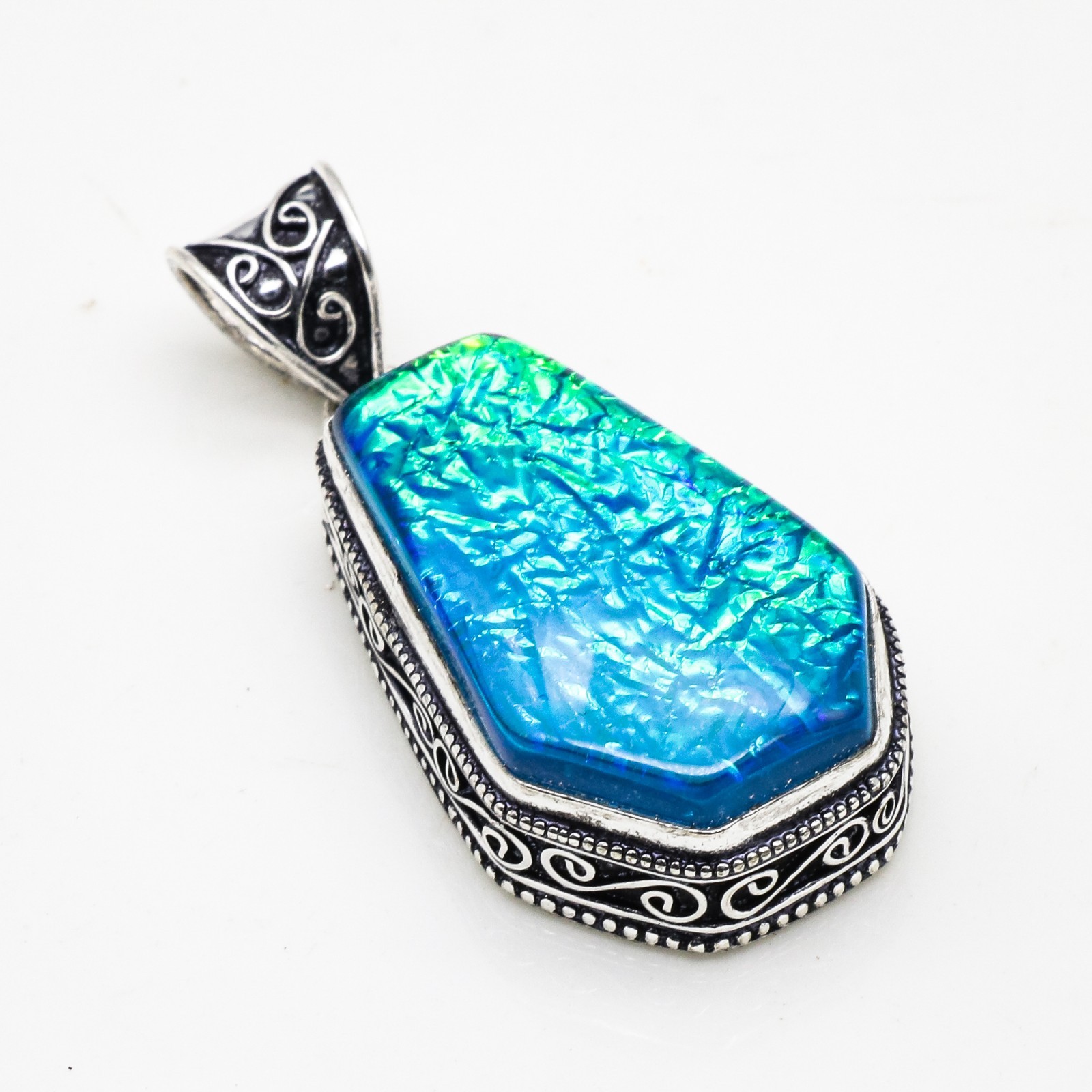 Blue Triplet Opal Gemstone 925 Sterling Silver Handmade Jewelry Pendant 2.05″
