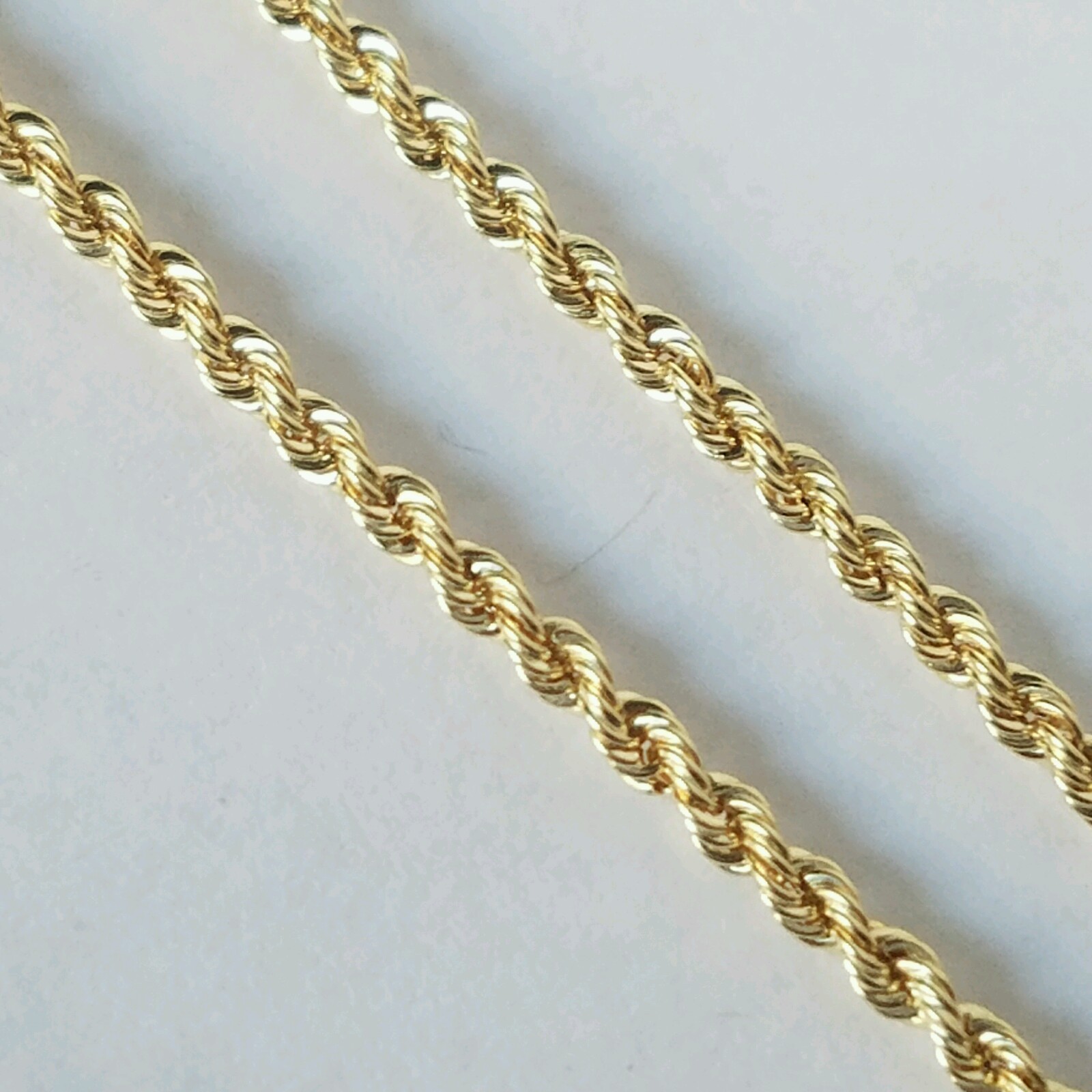 14k Yellow Gold Men’s Womans Unisex Rope Chain 20 Inches Long 2.5 Mm