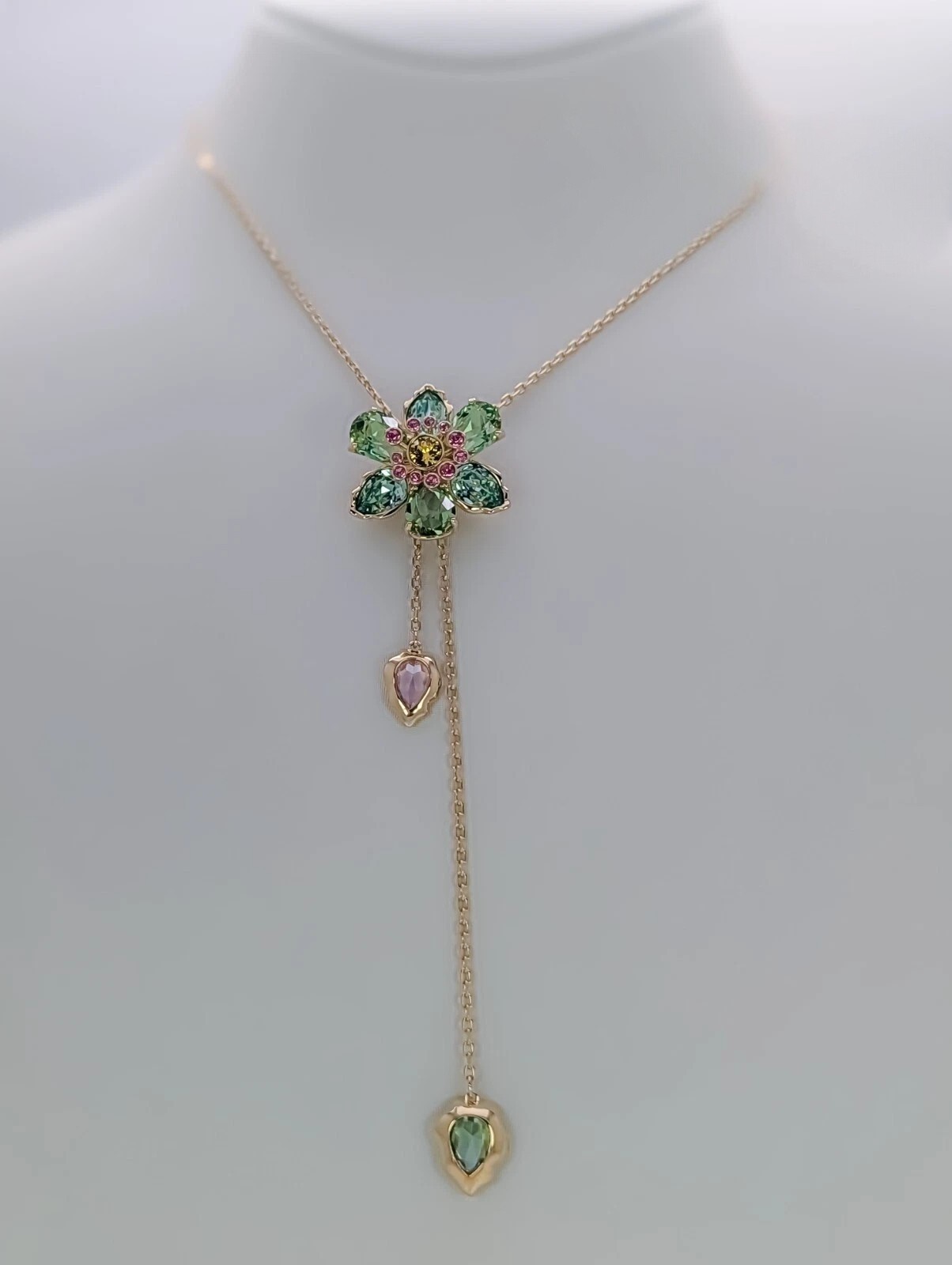 NEW 100% SWAROVSKI Multicolor Flower Idyllia Y Pendant Necklace 5717158