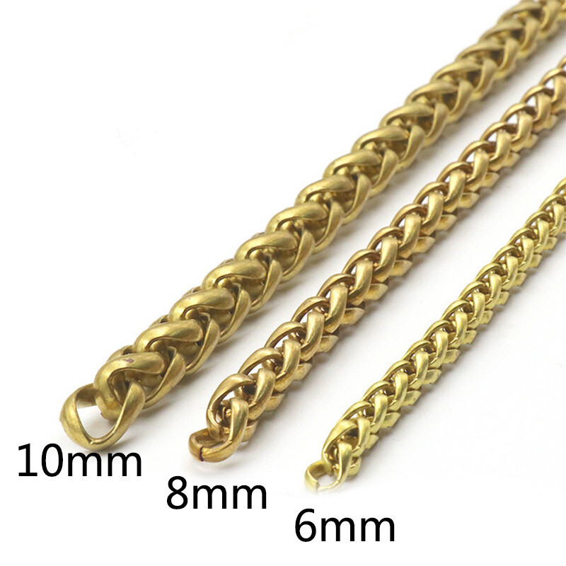 1meter Solid brass Open curb Link Chain Necklace Wheat Chain none-polished Bags