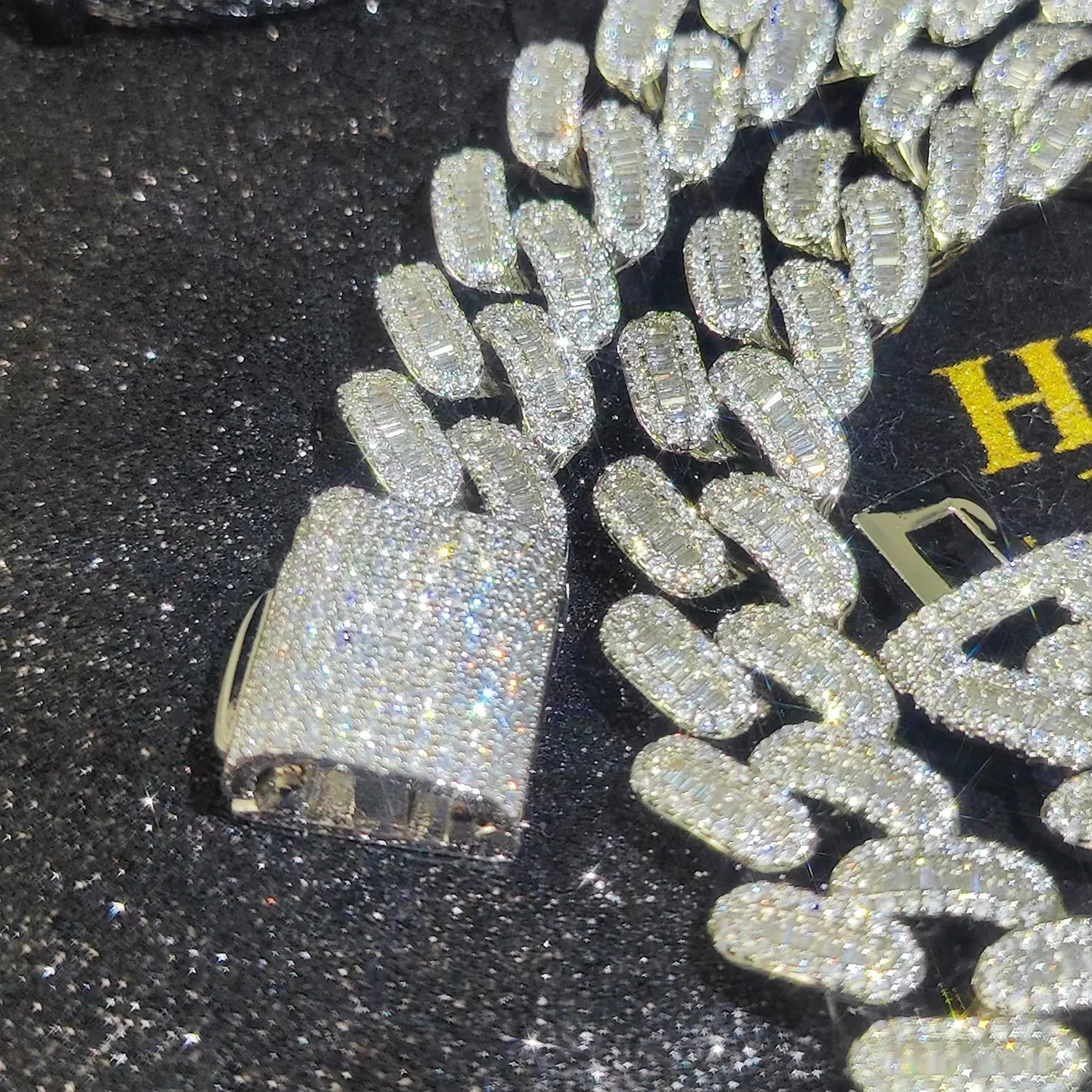 15mm Iced Cuban Link Necklace with Baguette CZ
