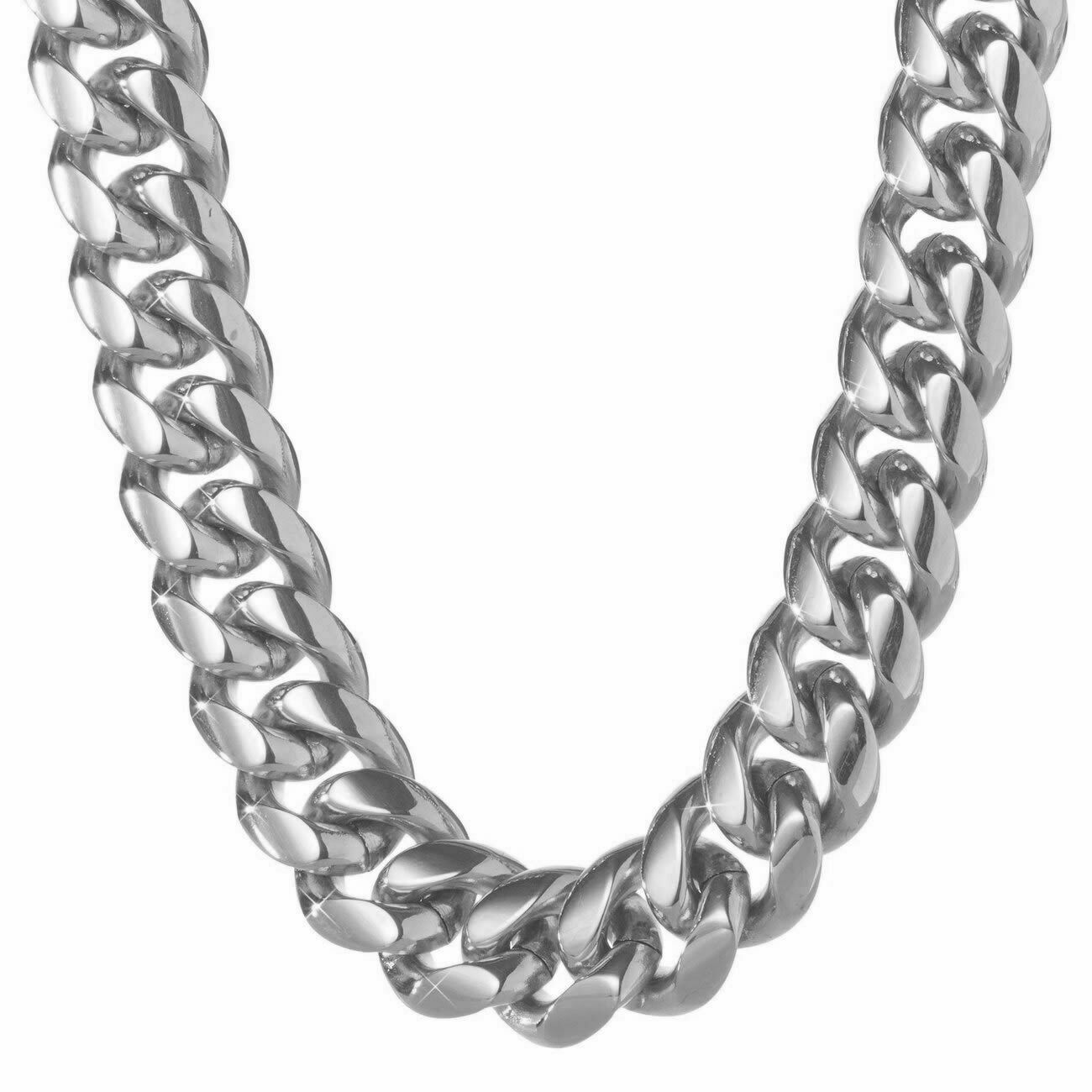 Men’s Miami Cuban Link Chain Or Bracelet SOLID Stainless Steel 8MM-14MM