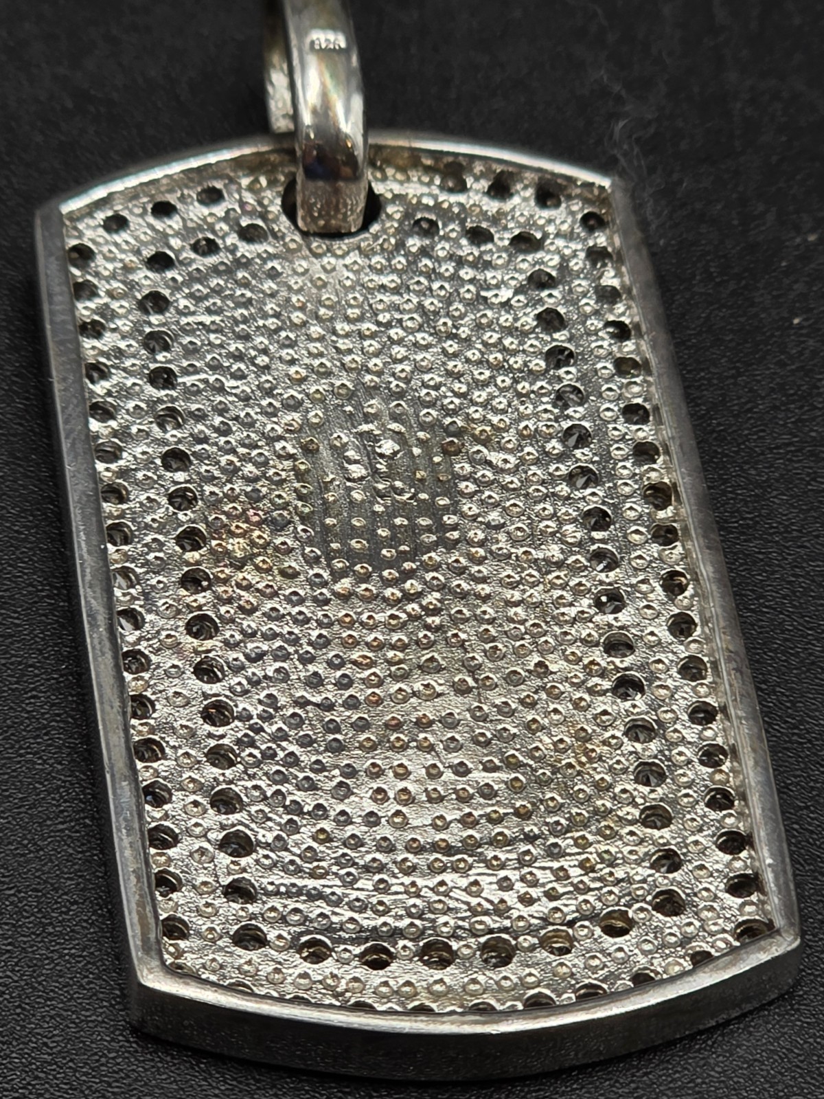 Silver Dog Tag Charm Necklace Pendant .925