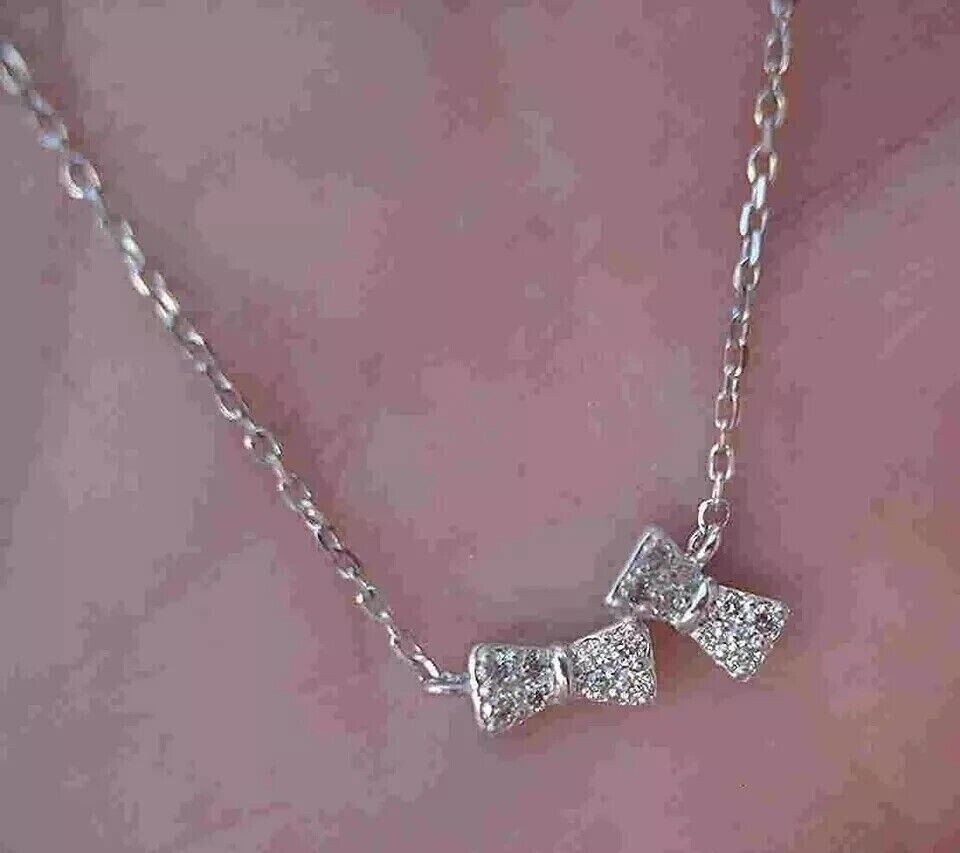 Round Cut Simulated Diamond Stunning Women’s Charm Pendant 14k White Gold Plated