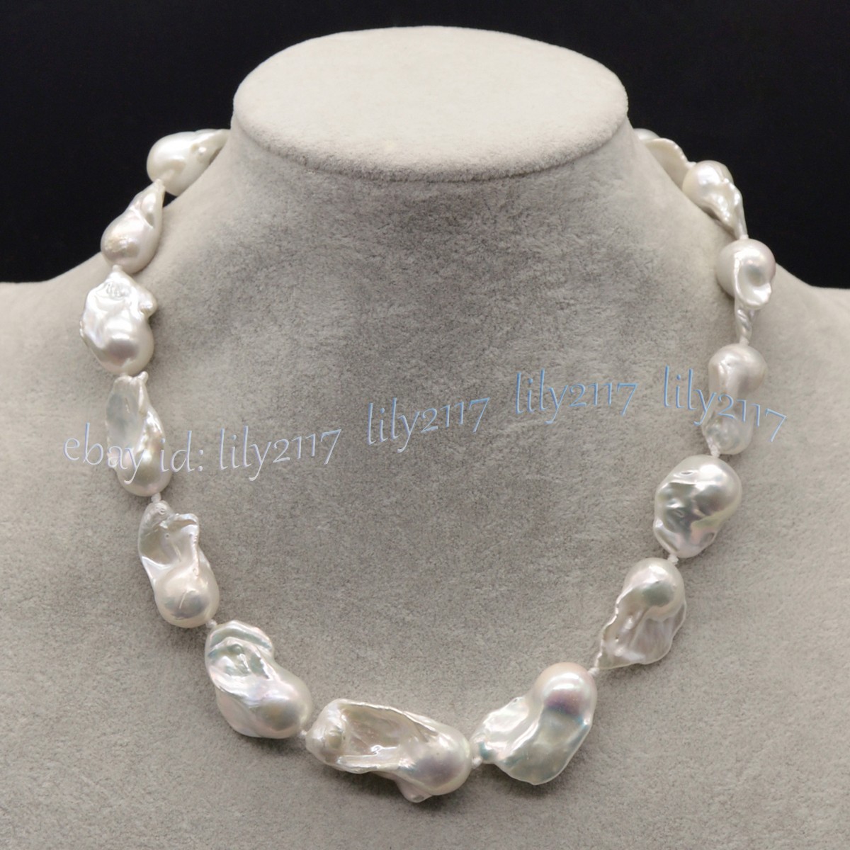 15-23MM Natural White South Sea Baroque Keshi Pearl Necklace Bracelet Earring