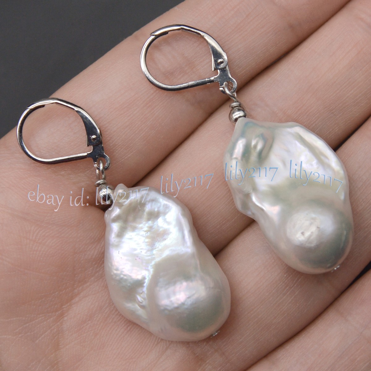 15-23MM Natural White South Sea Baroque Keshi Pearl Necklace Bracelet Earring