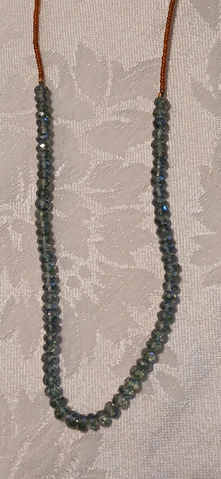 Labradorite Stone 1mm, Amber Tiny Beads, Necklace,Gold Tone Lobster Clasp,9.5″
