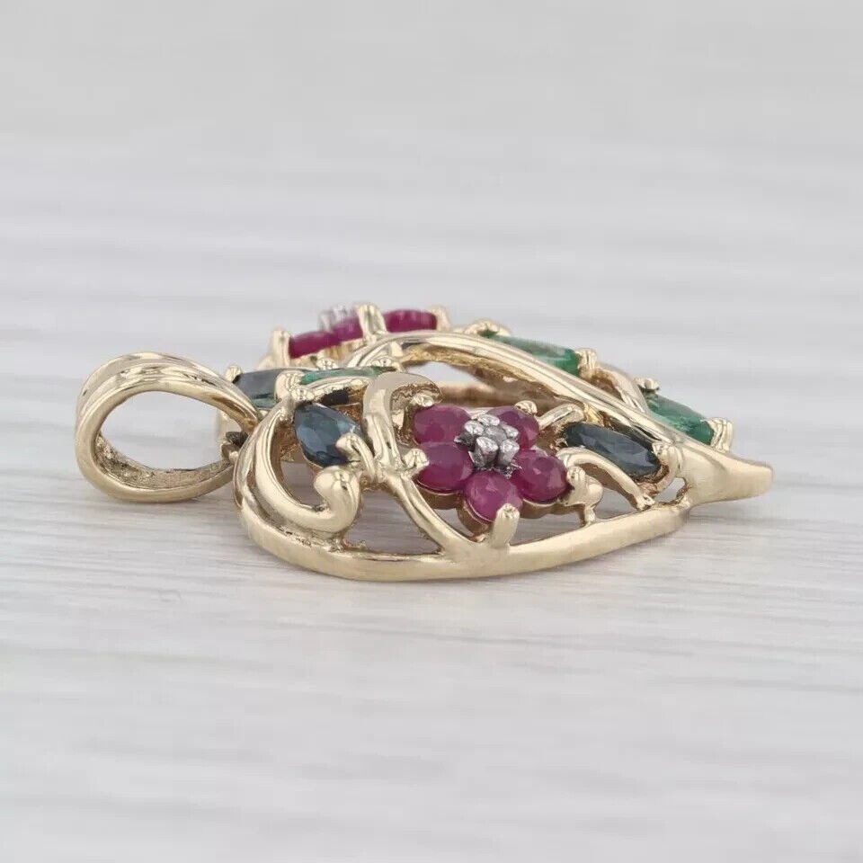 Round Cut Simulated Ruby Women’s Stunning Heart Pendant 14K Yellow Gold Plated