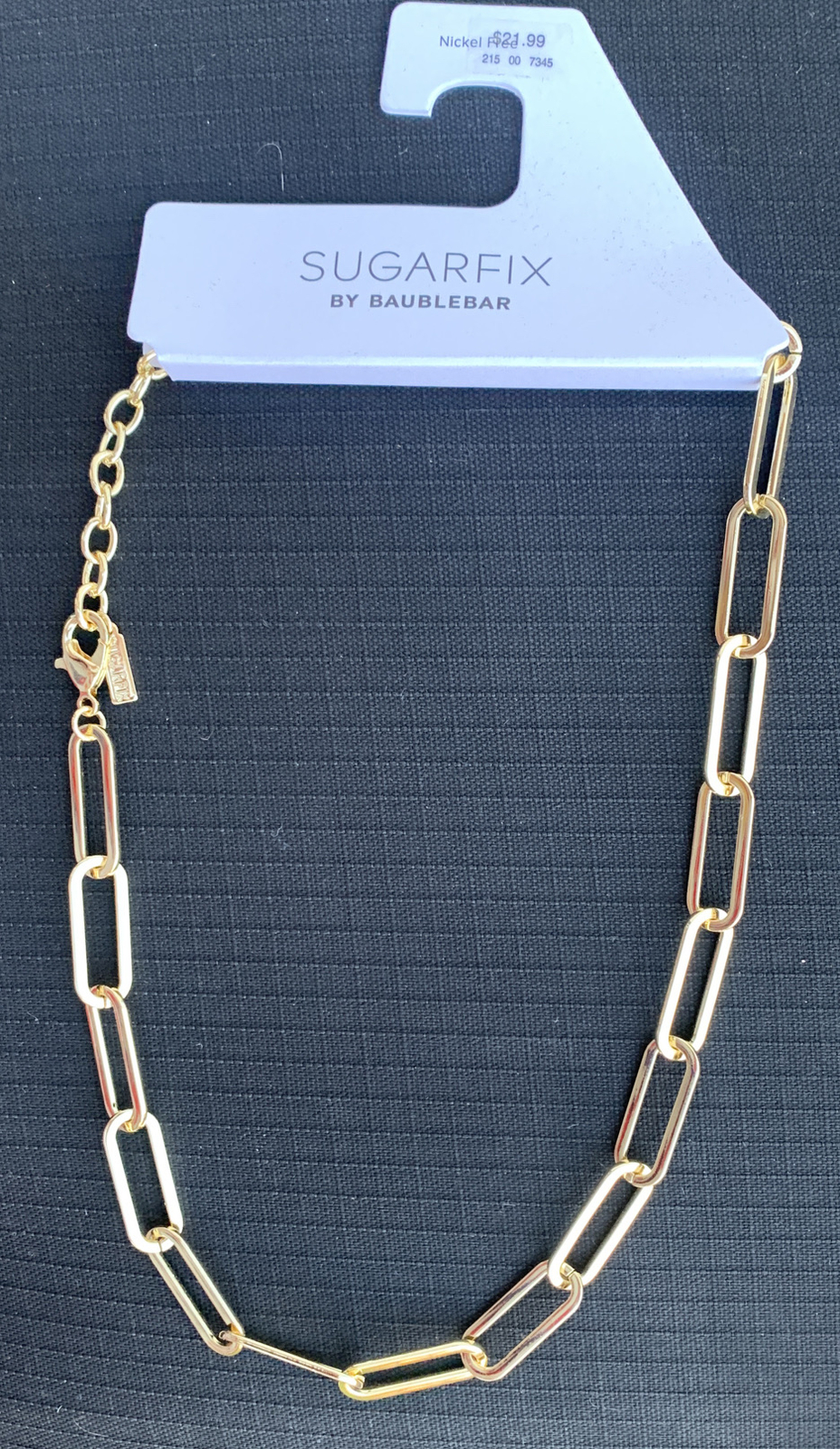 SUGARFIX BaubleBar Nickel Free Paperclip Chain Link Statement Necklace NWT Gold