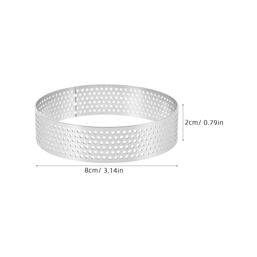 8Pcs Reusable Stainless Steel Cake Rings for Baking Round Pastry Mold Silver
