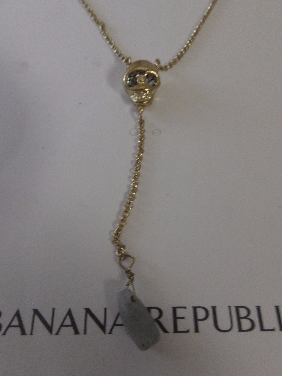 Banana Republic Skull Drop Necklace Size One Size – Gold NWT $62.00