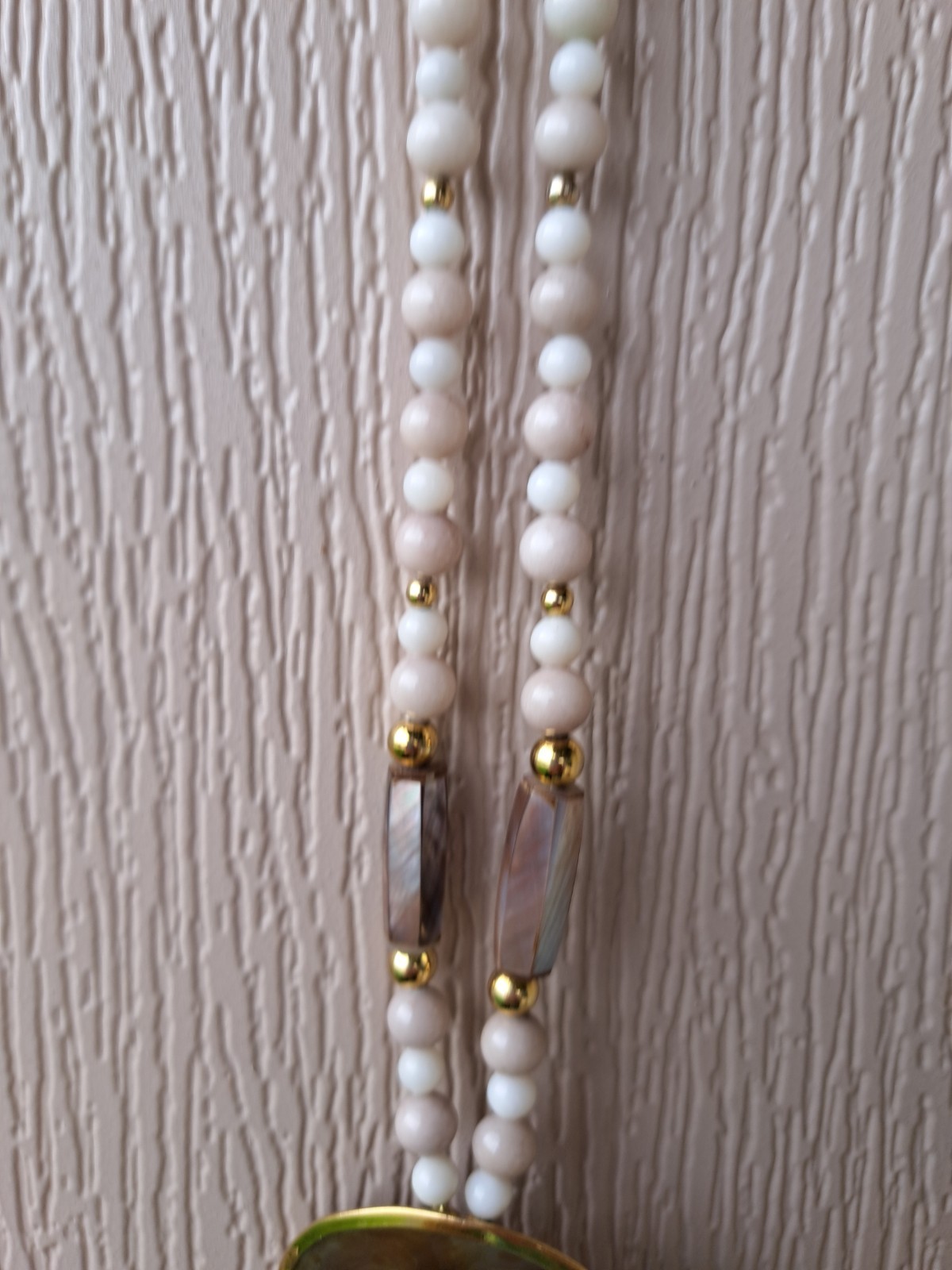 Karla Jordan Bohemian Beaded Necklace Shell Pendant