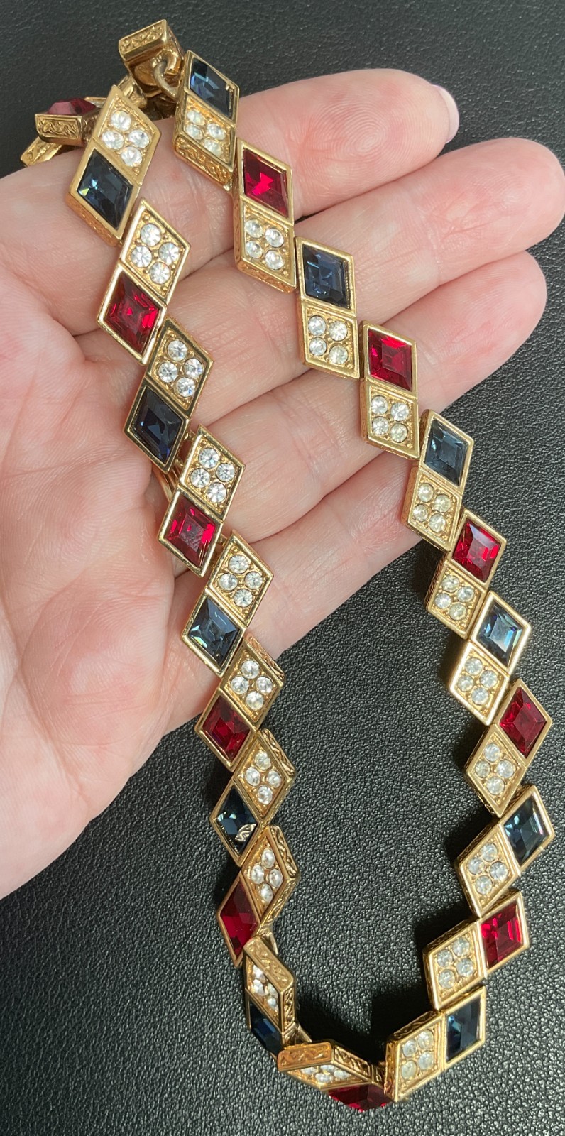 **Vintage** GENUINE Attwood & Sawyer Crystal All Around Statement Necklace