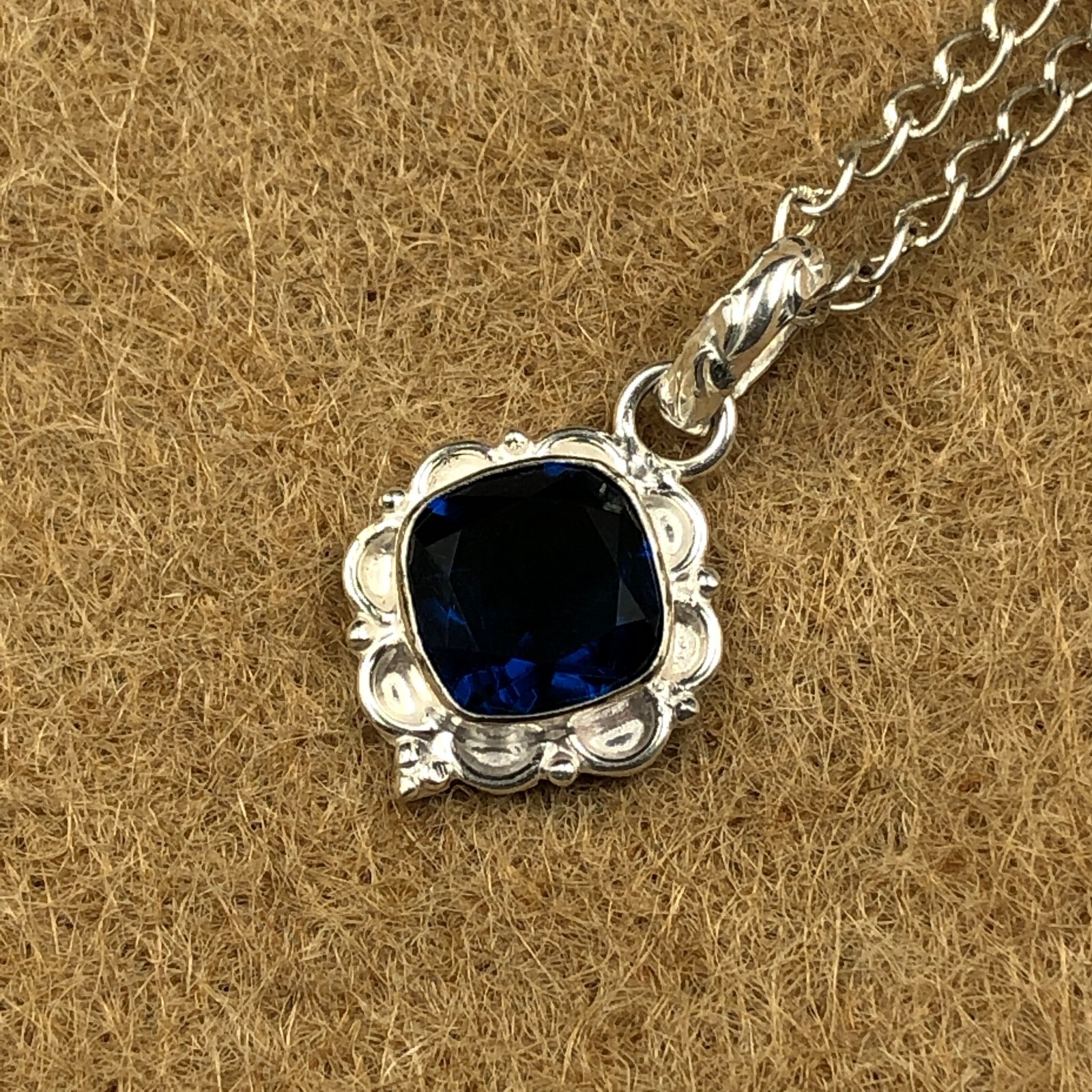Anniversary Gift For Her London Blue Topaz Pendant Sterling Silver Jewelry 1.5″