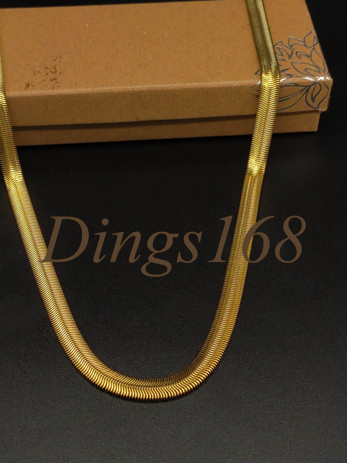 Genuine 18K Yellow Gold Filled Tarnish-Free 20″+2″ 7mm Wide Herringbone Necklace