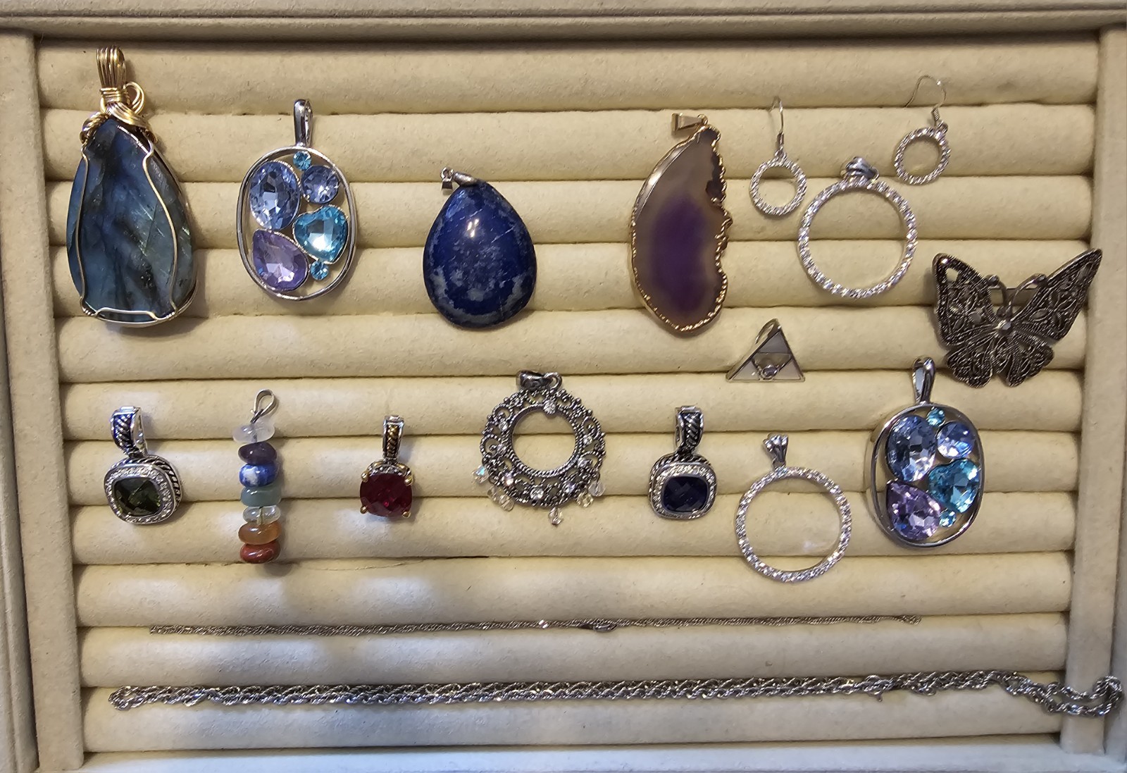 Vtg Lot Of Premier Designs Necklace Clips (13) And 1 Pin