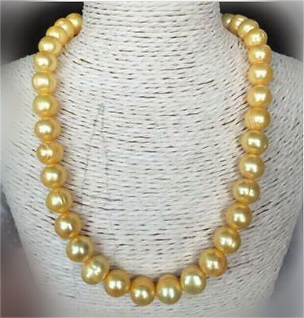 AAA 9-10mm Real Natural South Sea Yellow Gold Baroque Pearl Necklace 16-36” 14k