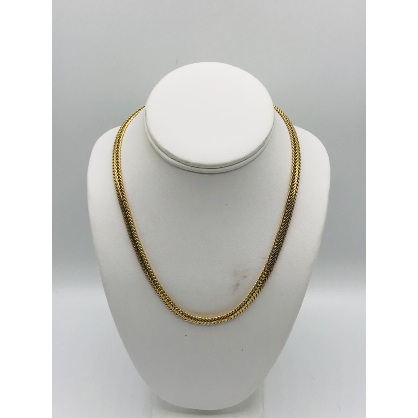 DM 10kgp herringbone chain fold over clasp 18” necklace