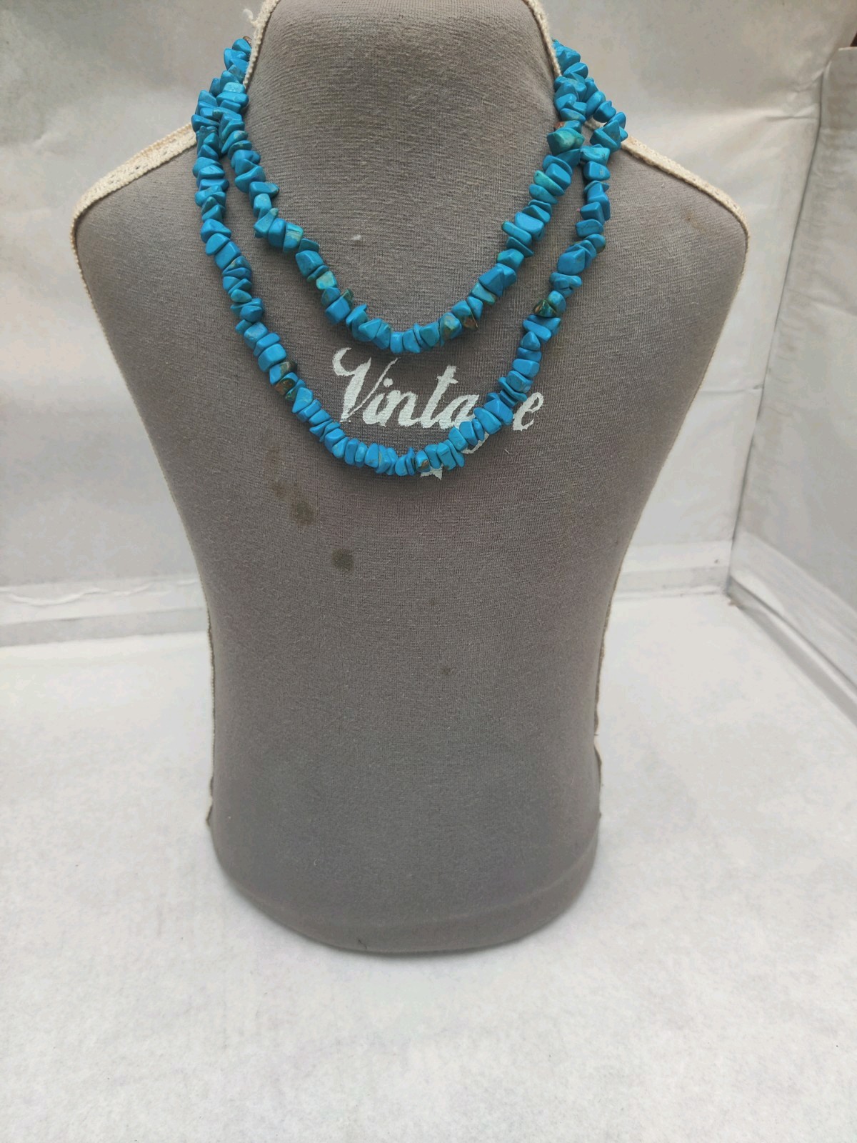 5x Natural Turquoise Chip Necklaces Lot 30″ Long Mala / Healing Crystals