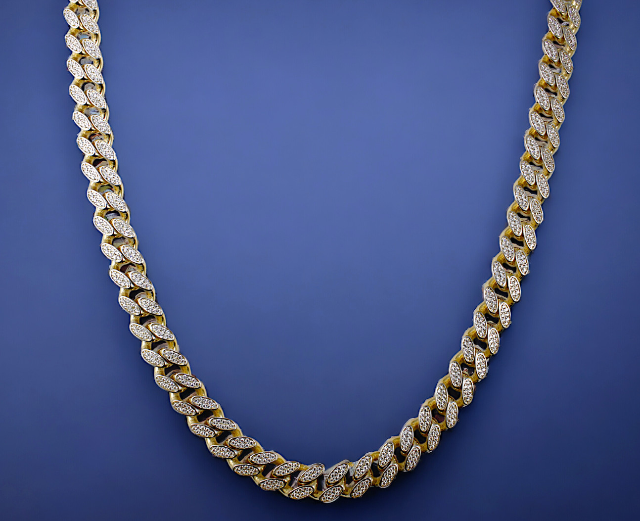 14K Yellow Gold 6mm-13mm Monaco Miami Cuban Link Chain Bracelet Full CZ Pave