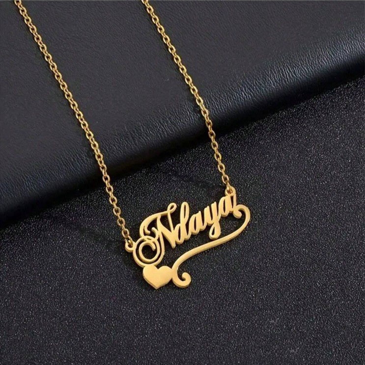 Personalized Name Necklace 18K Gold Plated Customize Any Name Anniversary Gift