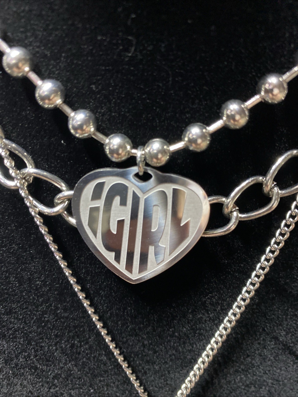 4 Chain Layered Necklaces IGIRL Pendant Silver Tone Bag Chain Bag Charm NWT