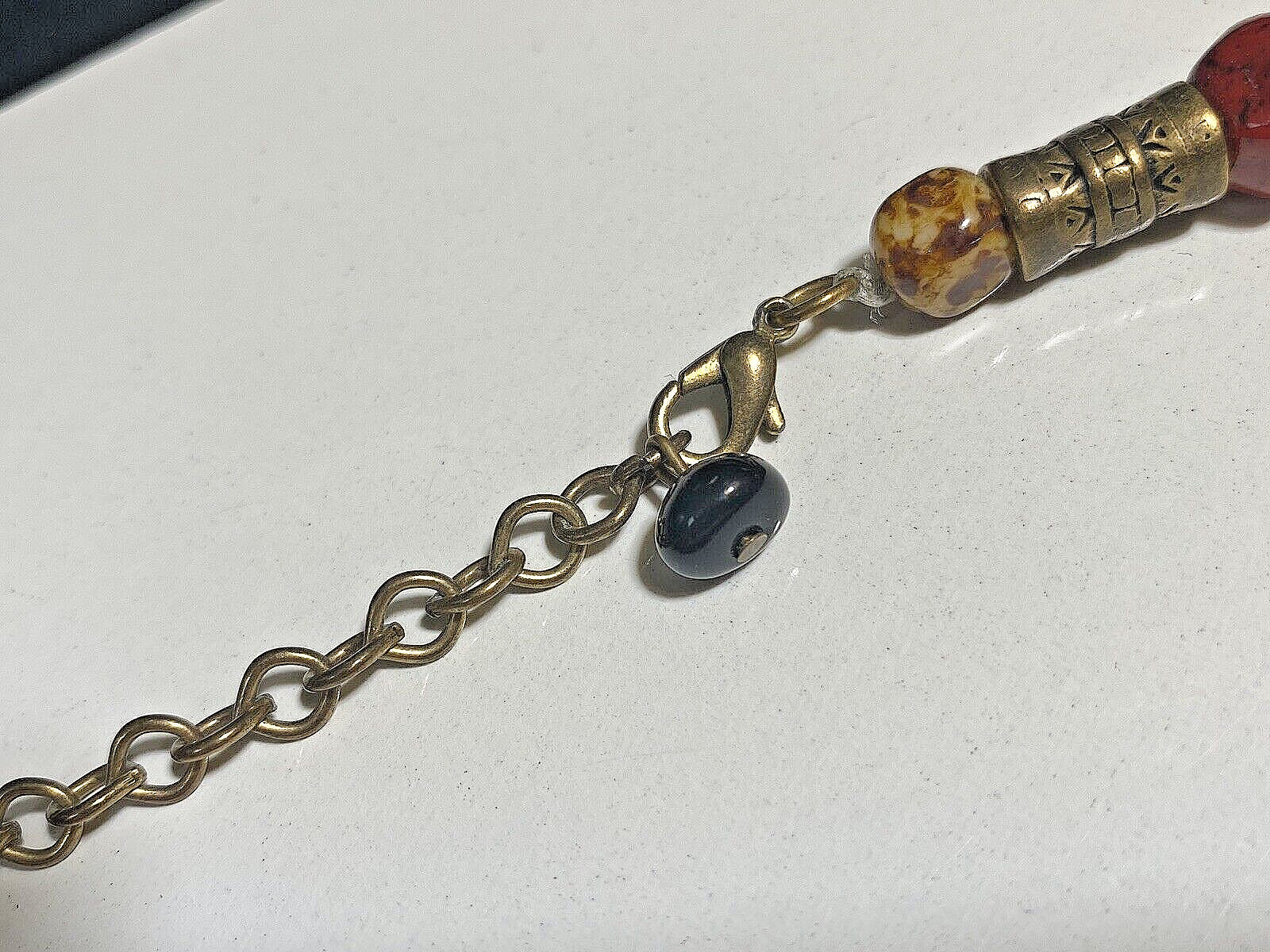 Multi Stone Necklace with Brass Hardware 14inches with 3.5 extender