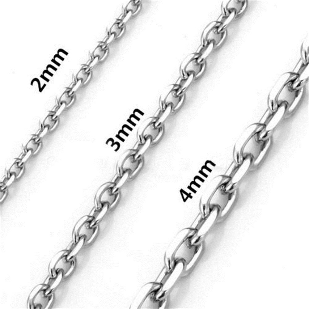 2 3 4mm Mens Women’s Silver Stainless Steel Round Chain Necklace 18″-24″ Jewelry