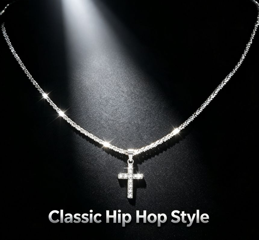 2Pcs Cross Pendant Necklaces Trendy Chain Jewelry Set for Men Women​